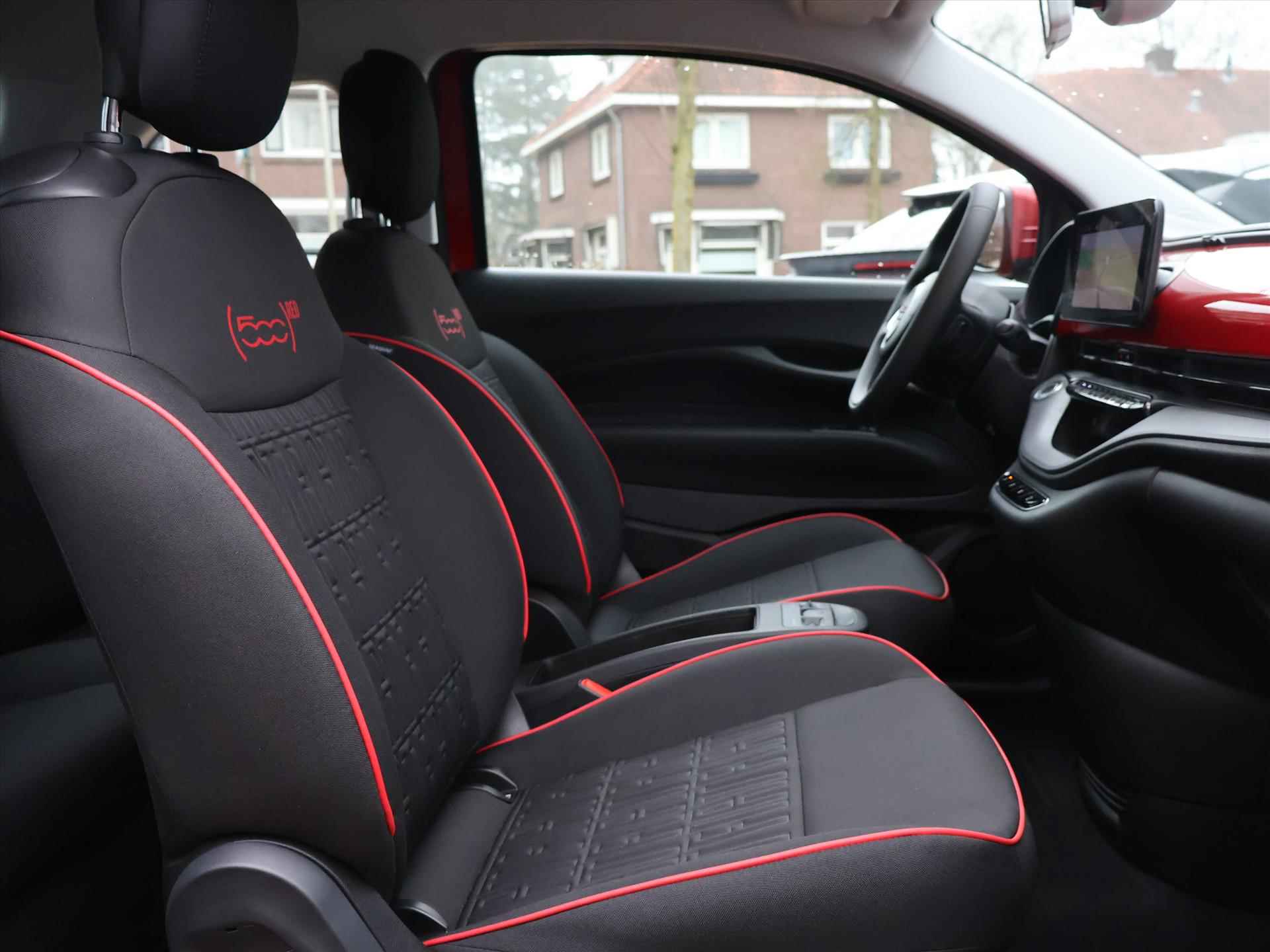 Fiat 500 24kWh 95PK Automaat Red, Rijklaarprijs | Navigatie | Carplay | DAB+ Tuner - 6/65