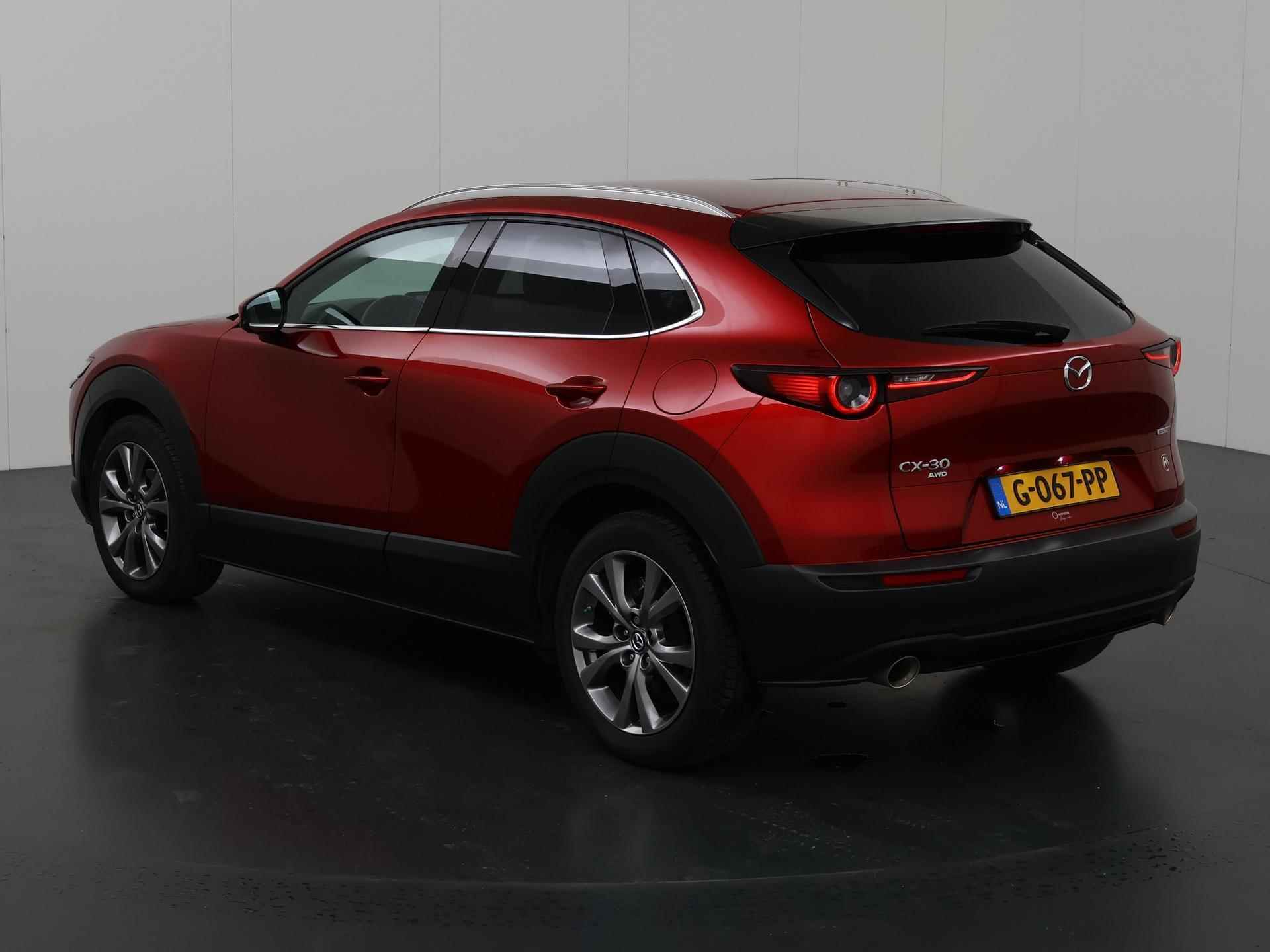 Mazda CX-30 2.0 e-SkyActiv-X M Hybrid AWD Luxury | Panoramadak | Navigatie | Parkeercamera 360° | Bose | Leder | Elektr. Achterklep | - 23/43