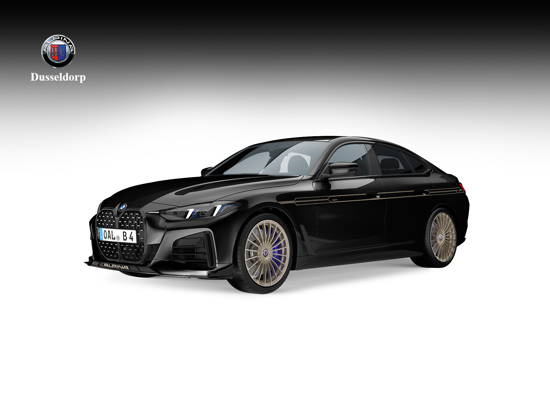 Alpina B4 GT Gran Coupé SWITCH-TRONIC Allrad - Black Sapphire metallic - Delivery October 2024