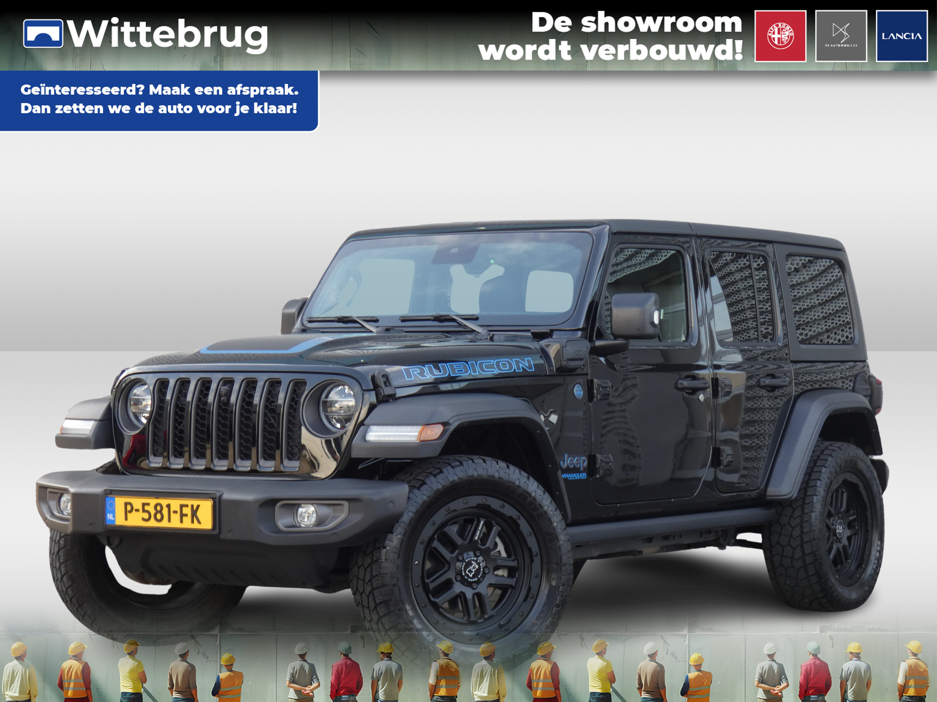 Jeep Wrangler Unlimited 4xe 380PK Rubicon ! SPECIALE UITVOERING / BLACK RHINO !!  TREKHAAK ! bij viaBOVAG.nl