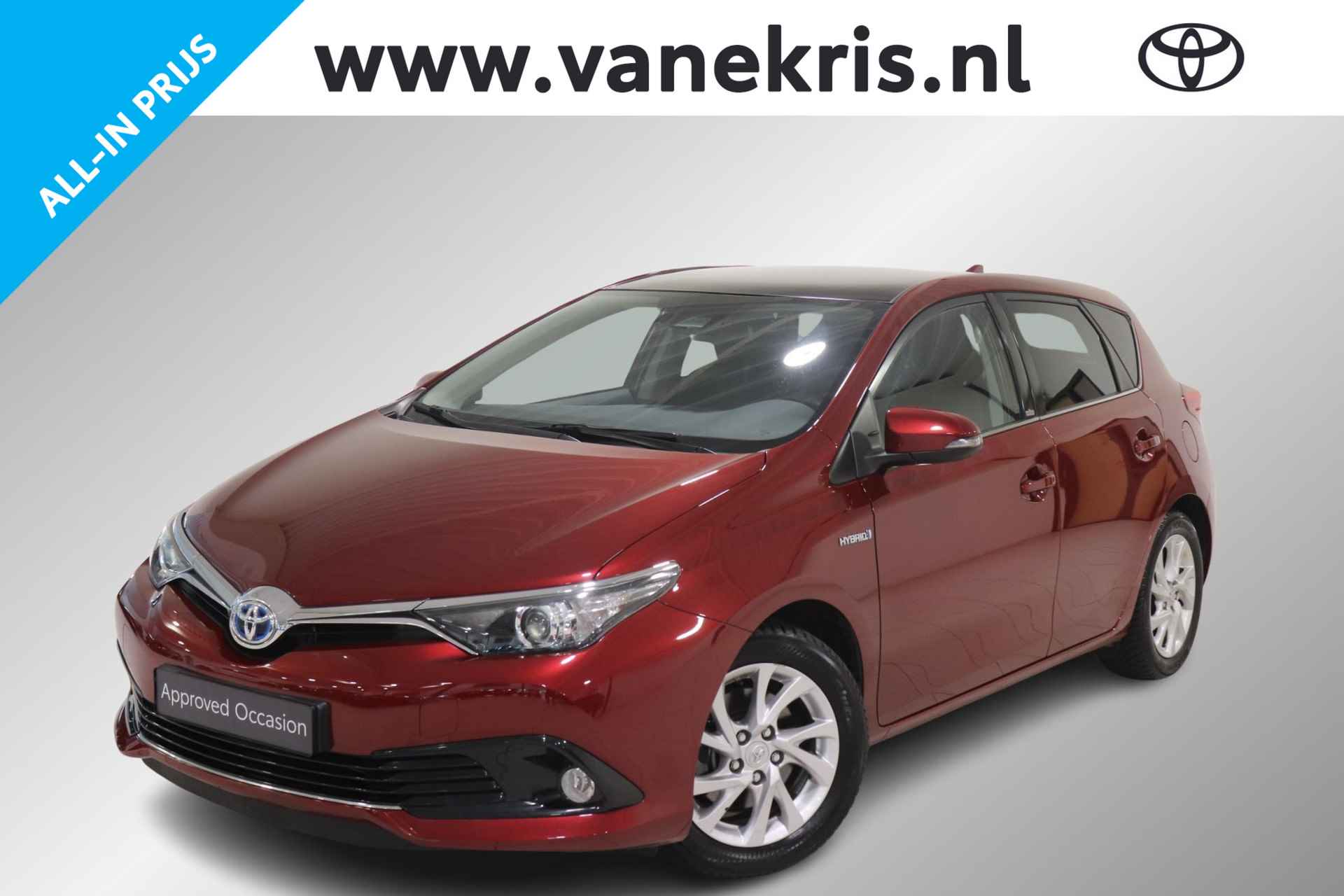 Toyota Auris 1.8 Hybrid Volcano Edition , Pano, All season banden, Trekhaak, Dealer onderhouden! - 1/38