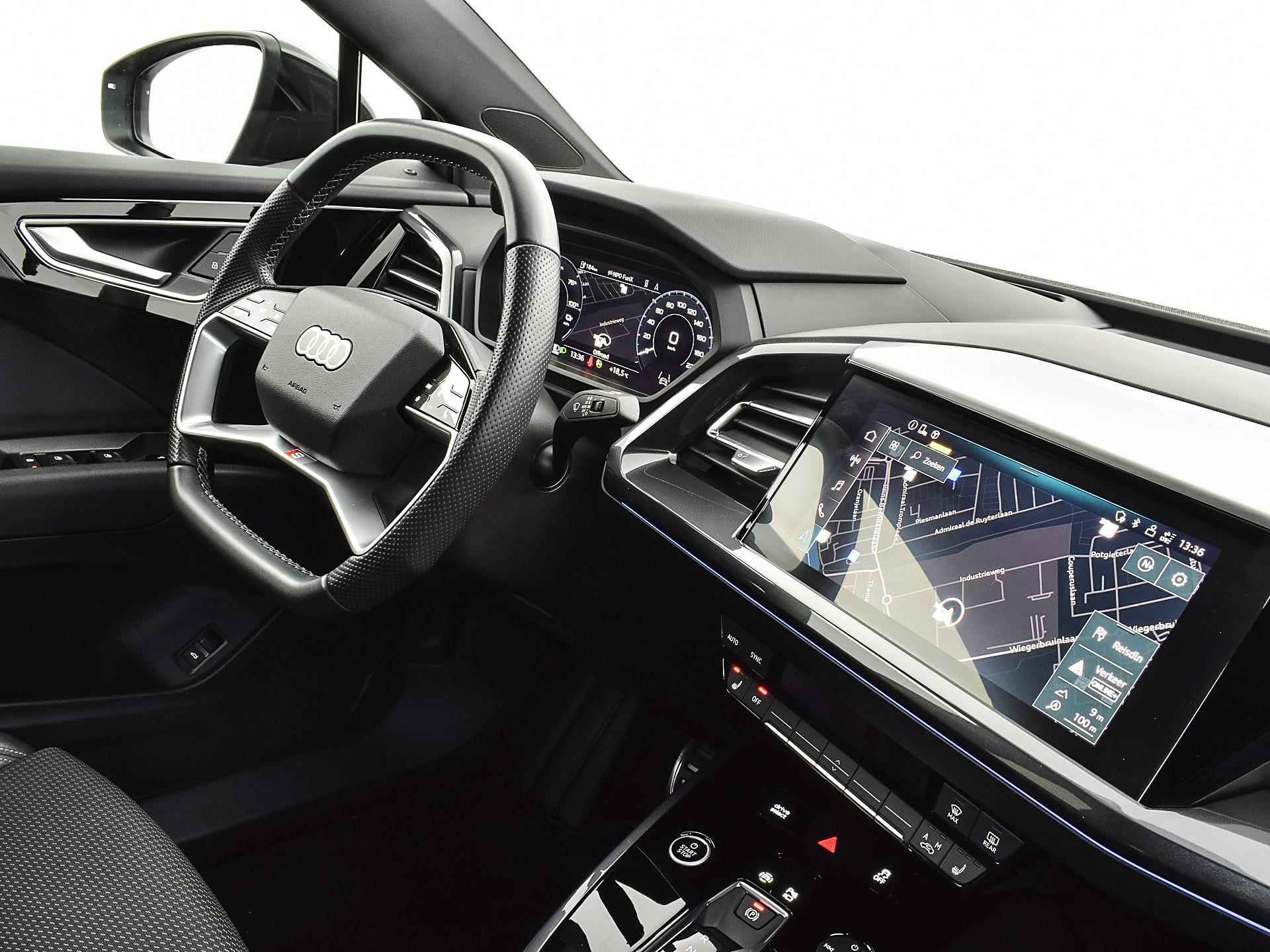 Audi Q4 e-tron 40 S edition 204pk 77 kWh | ACC | Head-Up | Keyless | Elek. Achterklep | Camera | S-Line | 20'' Inch | 12 maanden BOVAG Garantie - 12/29