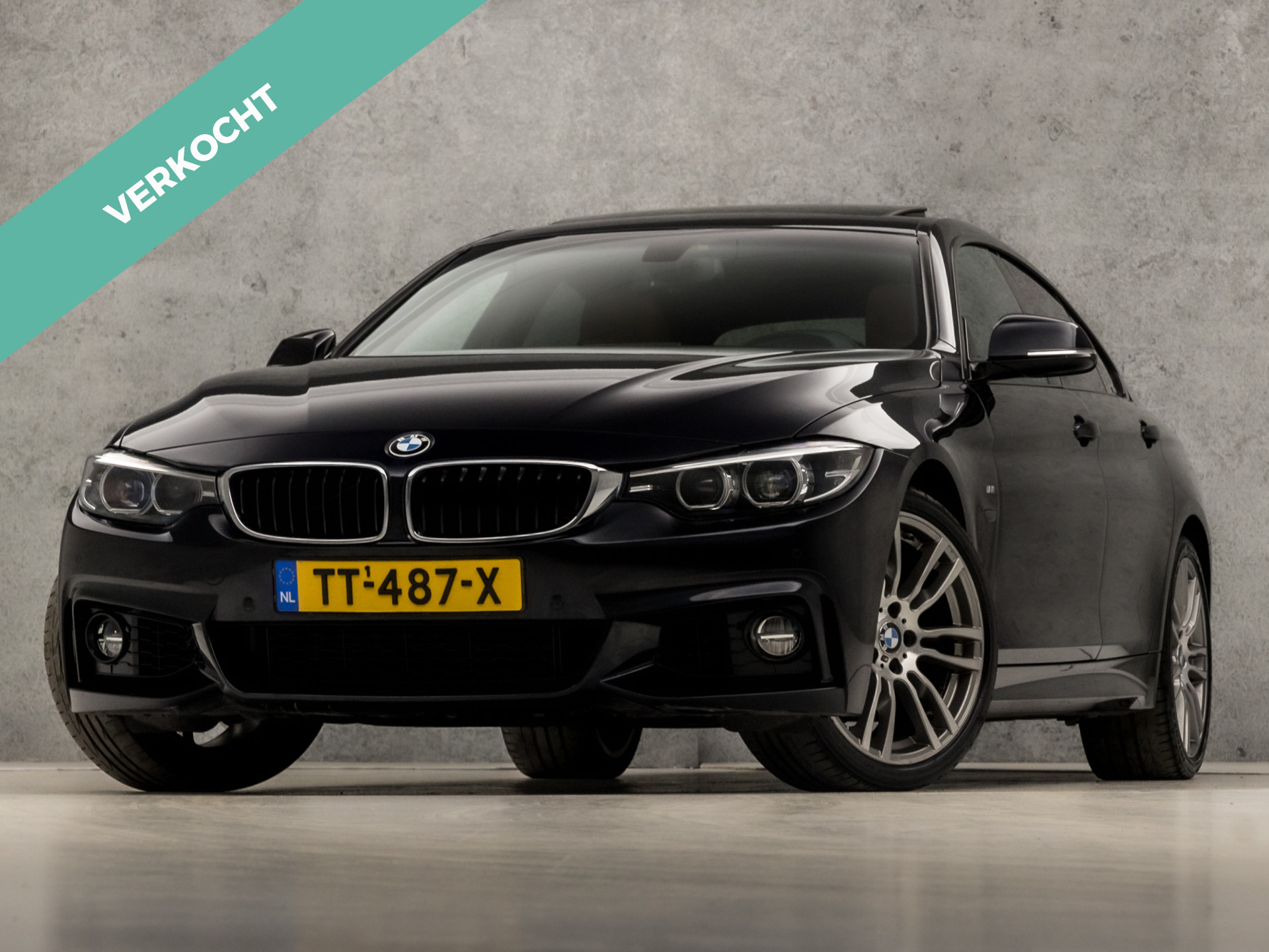 BMW 4 Serie Gran Coupé 418i M Sport High Executive Automaat (SCHUIFDAK, CARBON BLACK, M PAKKET, BRUIN LEDER, DEALER ONDERHOUDEN, GROOT NAVI, STOELVERWARMING, SPORTSTOELEN, GETINT GLAS, PARKEERSENSOREN, NIEUWSTAAT)