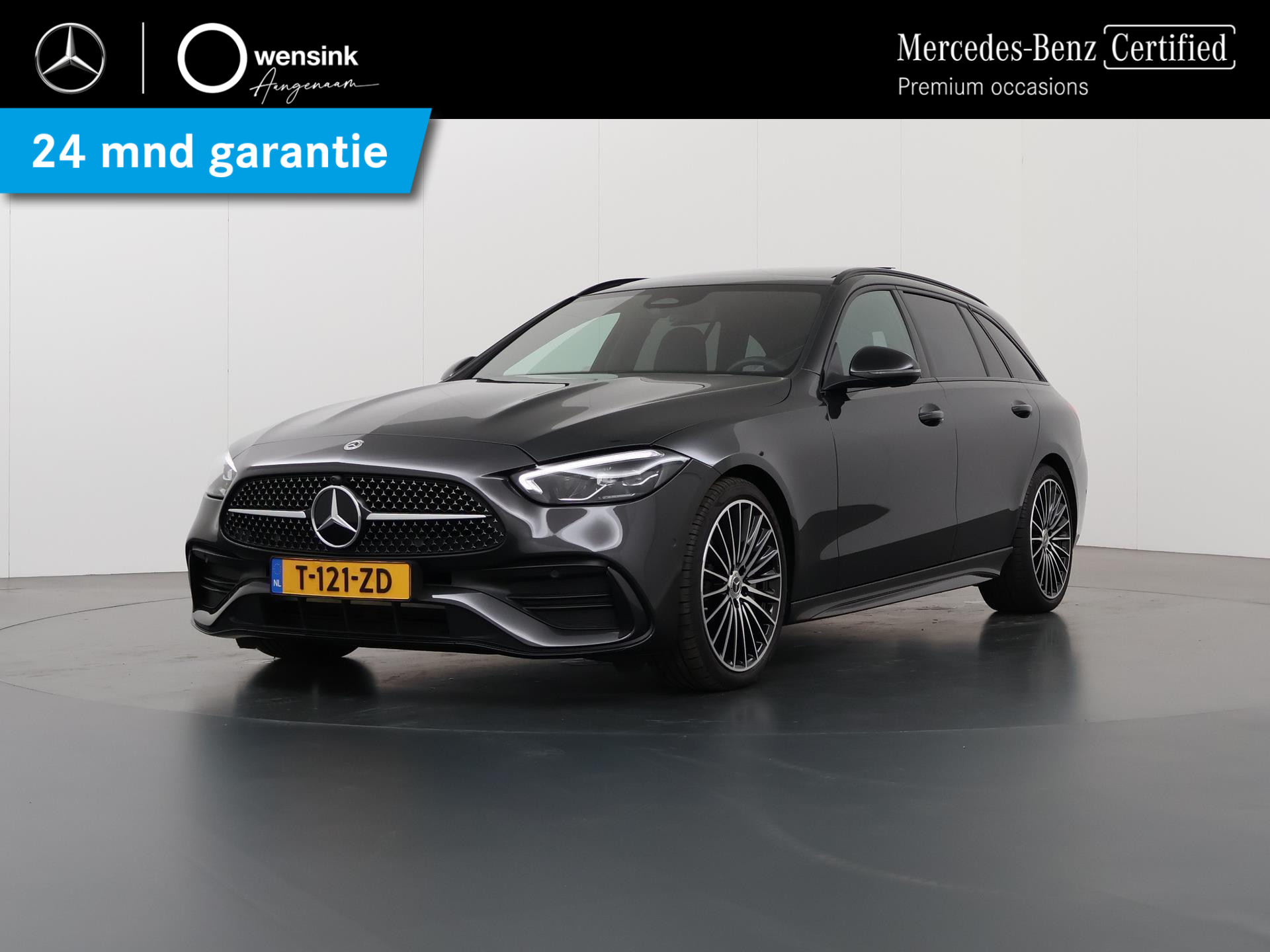 Mercedes-Benz C-klasse Estate 180 AMG NIGHT | Panoramadak | Stoel Memory | Sfeerverlichting | 19 inch AMG Multispaaks velgen | Dodehoekassistent | Stoelverwarming | Grafiet Grijs |