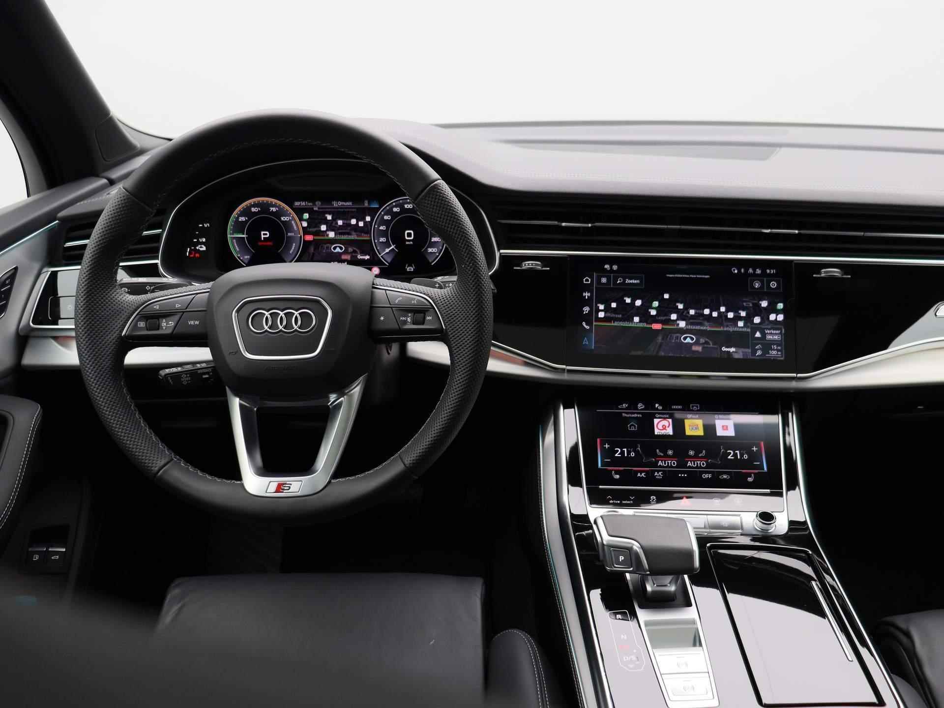 Audi Q7 55 TFSI e quattro Pro Line S 381 PK | Assistentiepakket tour | B&O Premium | Glazen panoramadak | Trekhaak | Assistentiepakket parking plus | Achterbank plus | Comfortsleutel | Lichtpakket plus ambient light | Sportstoelen plus voorin | - 10/90