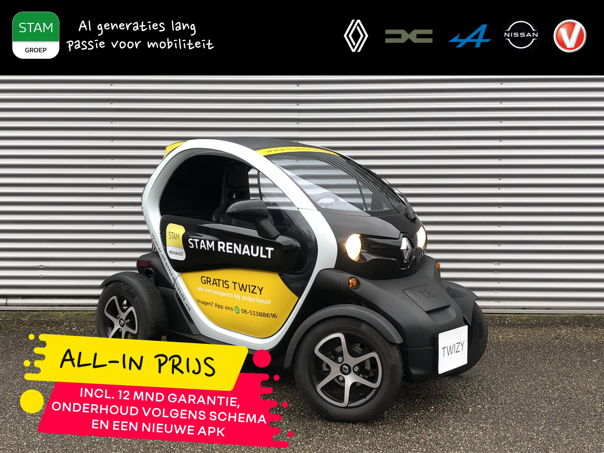 Renault Twizy Intens 80 HUURBATTERIJ ALL-IN PRIJS! Deuren incl. ramen | Velgen | Park. sens.