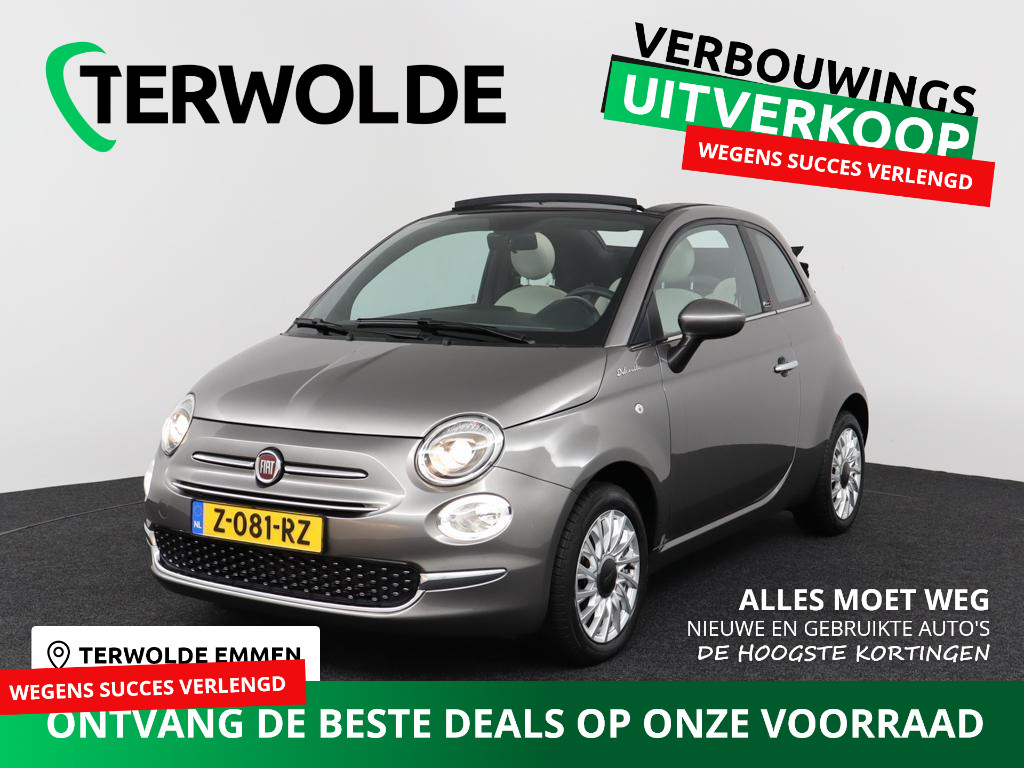 Fiat 500 C 1.0 Hybrid CABRIO Dolcevita | Elektrisch dak | Lederen bekleding | U-Connect Apple Carplay / Android auto NAVI | Climate Control | Cruise Control