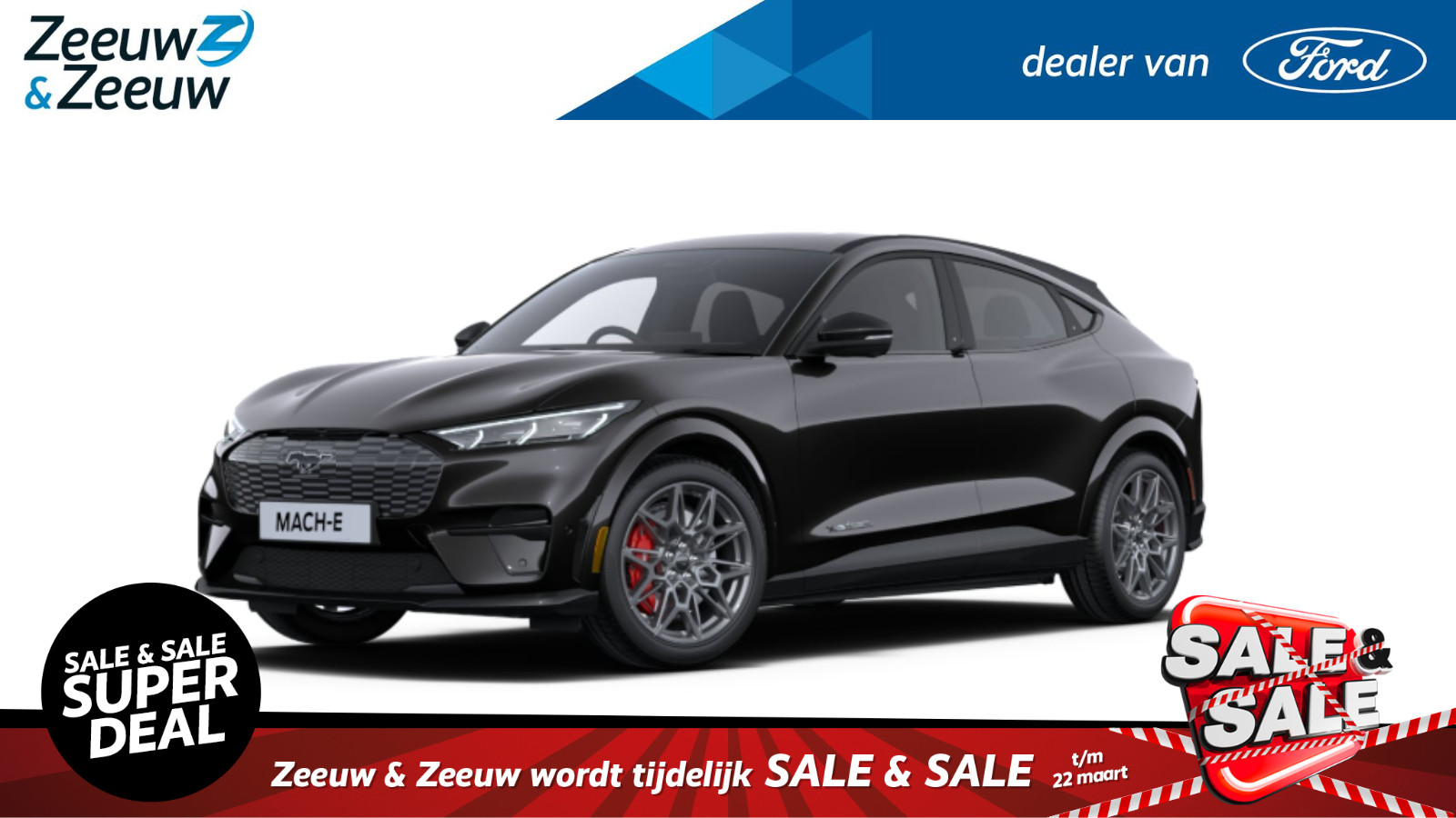 Ford Mustang Mach-E GT Extended AWD 98 kWh  | Nieuw te bestellen bij Zeeuw & Zeeuw Ford Alphen | Prijs inclusief 2000 euro Ford Voordeel | Financiering via Ford Options mogelijk | Automaat |