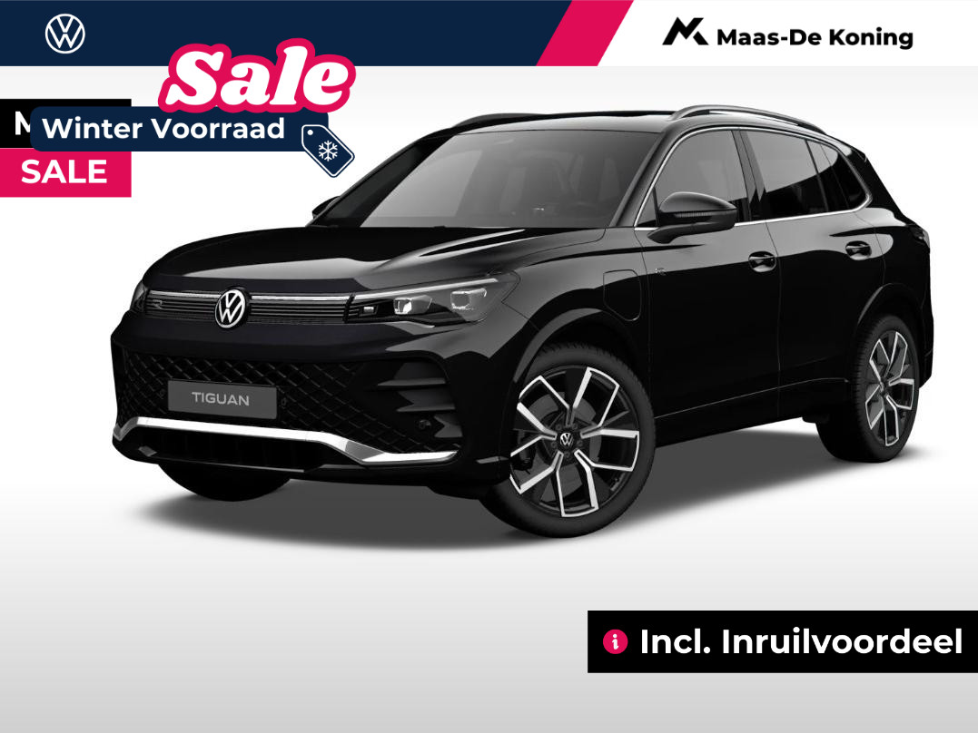 Volkswagen Tiguan R-Line-Edition 1.5 eHybrid 272 pk 6 versn. DSG · Assistance pakket plus · Comfort pakket · Design pakket · Trekhaak incl. aanhangermanoeuvreerhulp (trailer assist) · Incl. inruilvoordeel · MEGA SALE