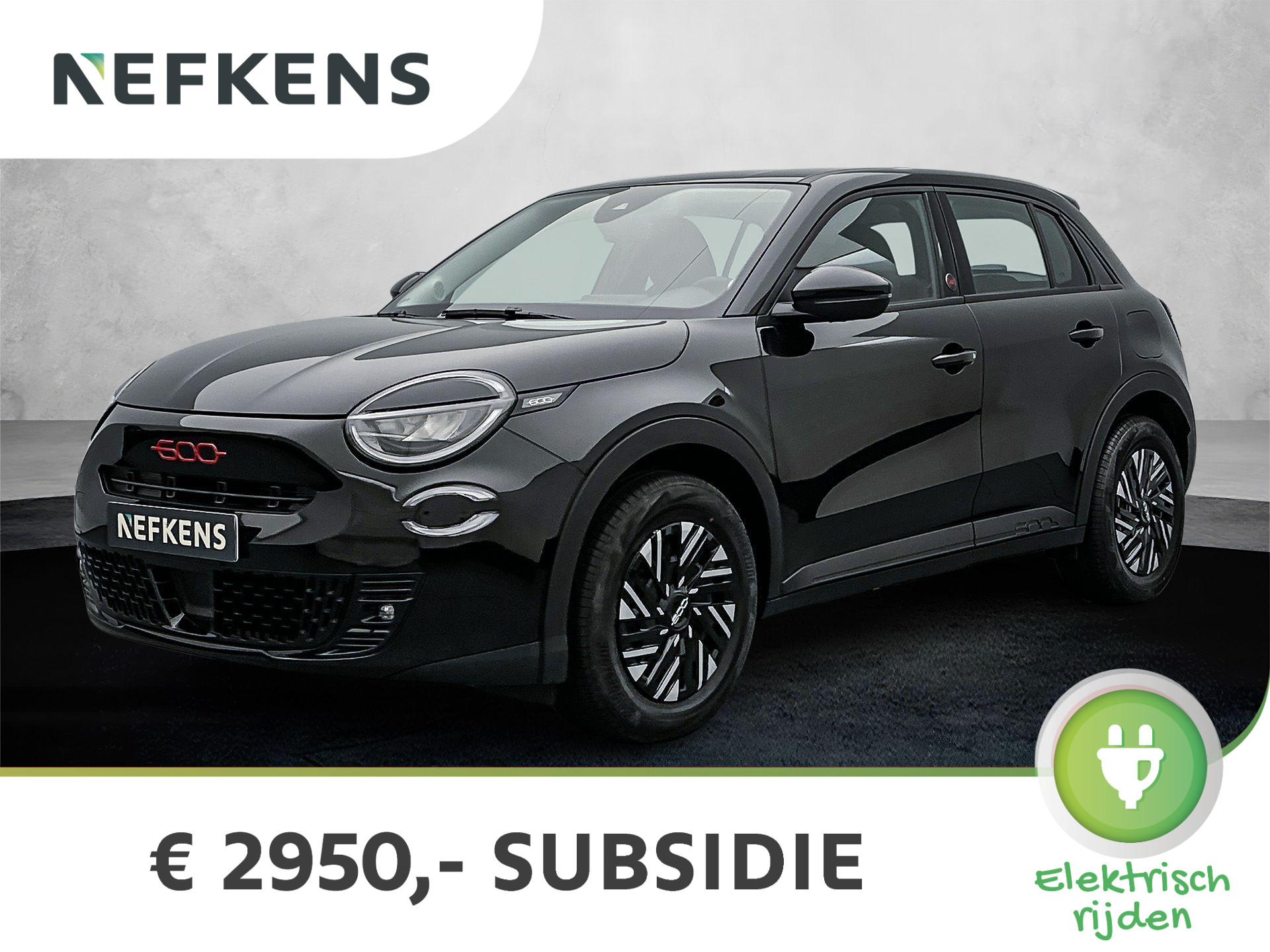 Fiat 600e EV RED 54 kWh 156 pk | Navigatie via Apple Carplay/Android Auto | Parkeersensoren Achter | Keyless Start | Volledig Digitaal Instrumentenpaneel | LED Koplampen | DAB Ontvanger | Climate Control | Cruise Control |