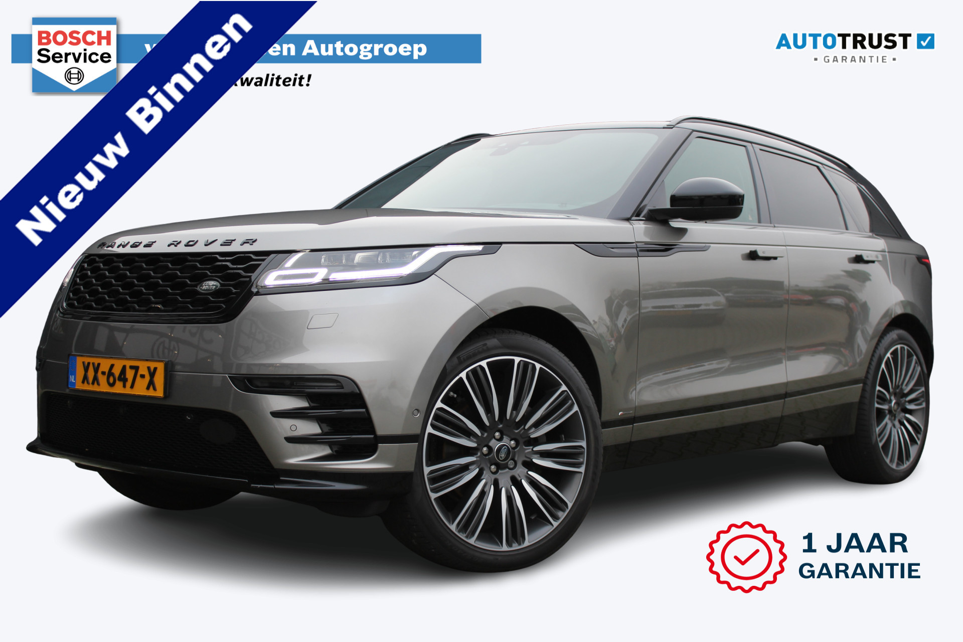 Land Rover Range Rover Velar 3.0 V6 AWD R-Dynamic HSE | incl. 12 maanden garantie | Trekhaak wegklapbaar | Schuif/kantel dak | Dodehoek detectie | Massage stoelen | 22 inch velgen | Bomvolle auto | Luxe uitstraling | 2500KG trekgewicht