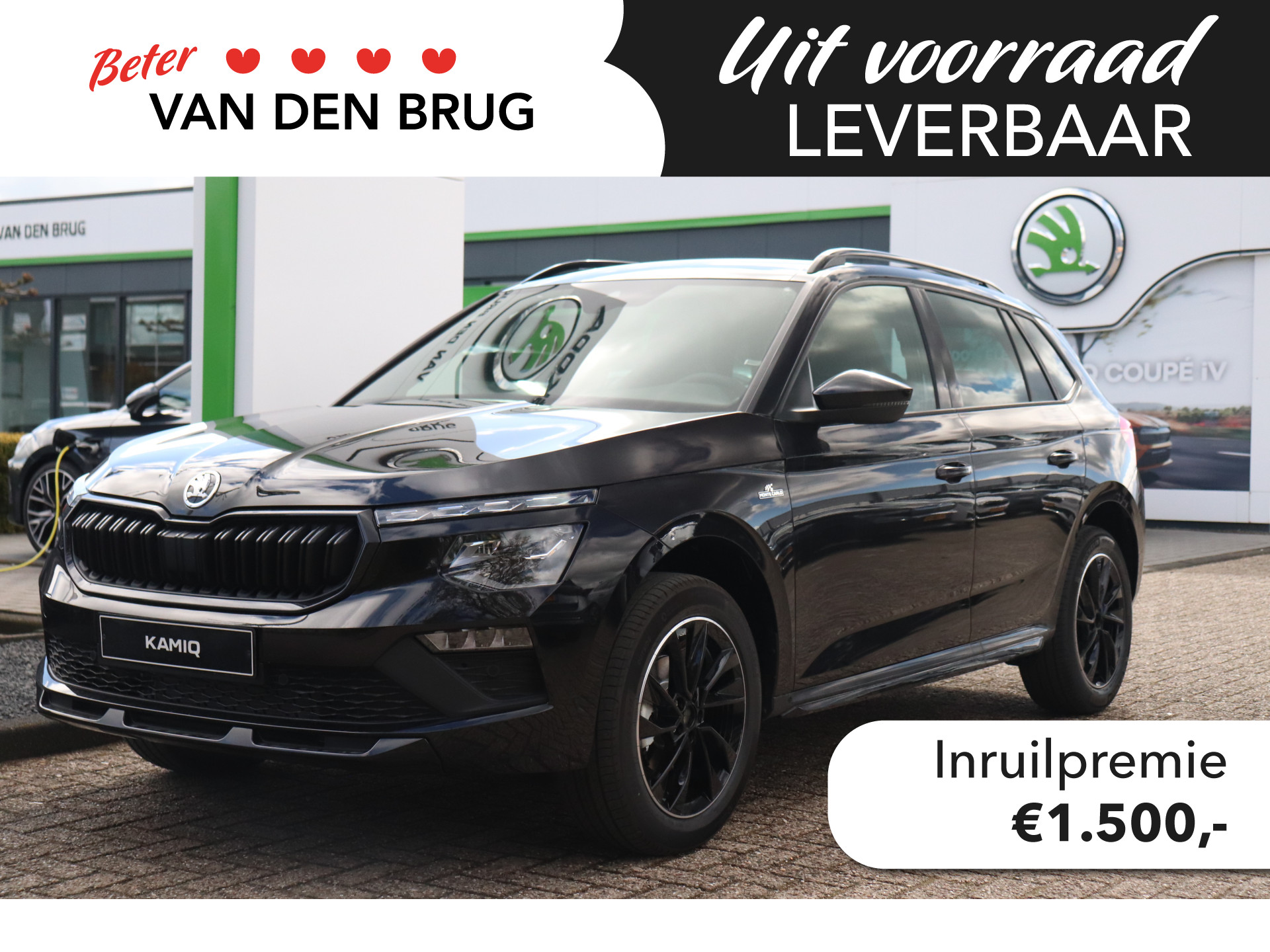 Škoda Kamiq 1.0 TSI Monte Carlo | Private lease €499,- | Panoramadak | Stoelverwarming | 17" lichtmetalen velgen | Matrix LED koplampen |