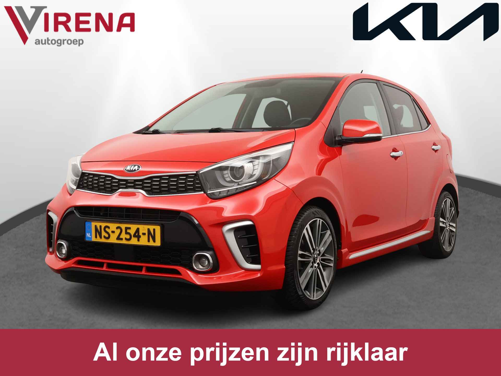 Kia Picanto 1.2 CVVT GT-Line - Cruise Control - Climate Control - Leder - Navigatie - Lichtmetalen Velgen 16'' - Apple/Android Carplay - Bovag Garantie - 1/43