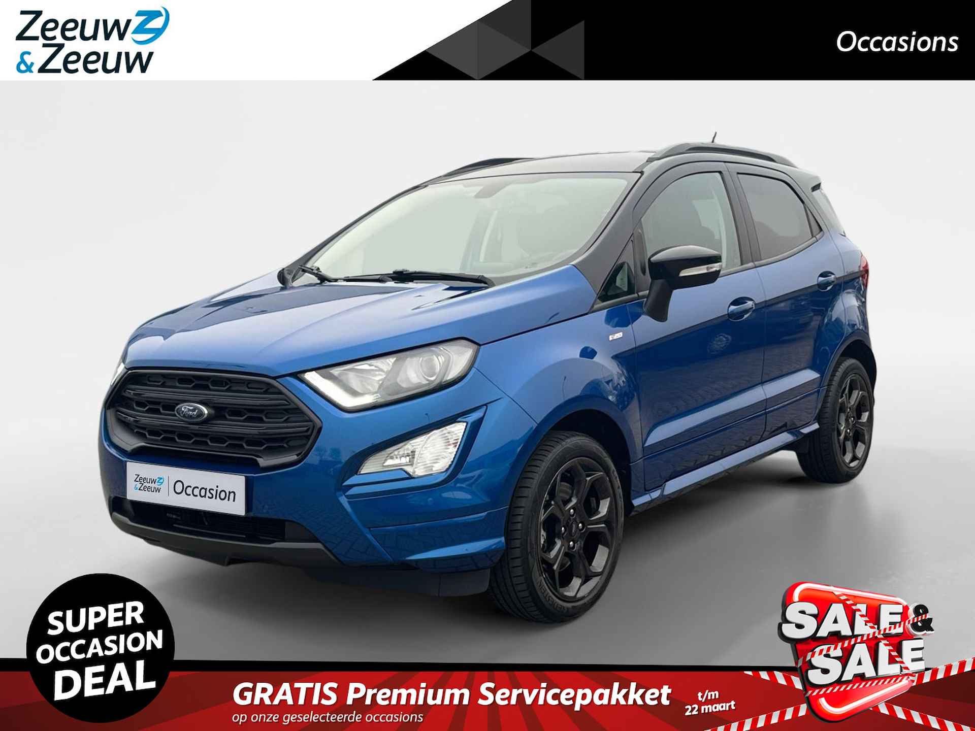 Ford EcoSport 1.0 EcoBoost ST-Line Black Two-Tone | Achteruitrijcamera | Elektr. Inklapbare spiegels | Keyless | Climate control | 12 maanden garantie! |