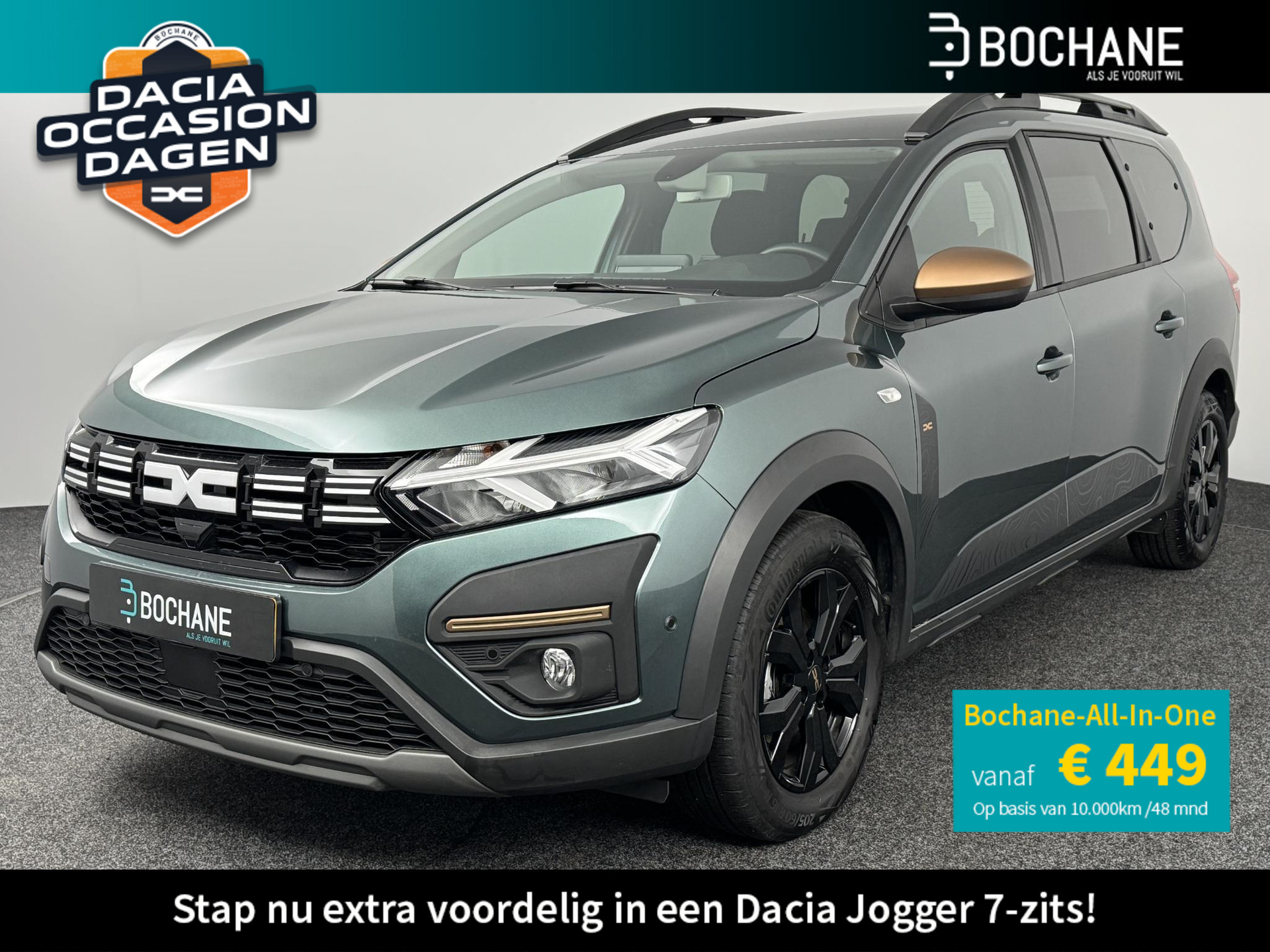 Dacia Jogger 1.6 Hybrid 140 Extreme 7p. | 7-persoons | Navigatie | Dodehoekdetectie | Parkeersensoren voor, achter en achteruitrijcamera | Apple Carplay/Android Auto