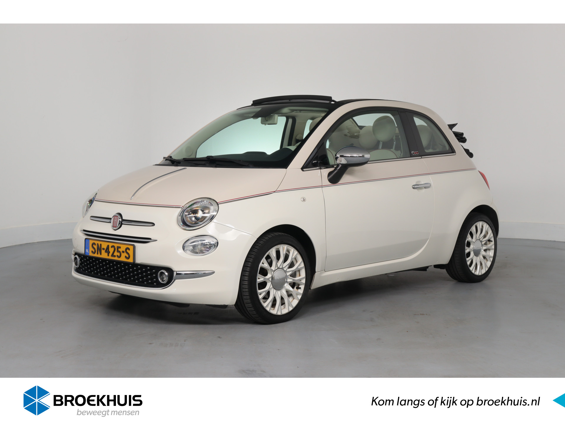 Fiat 500C 0.9 TwinAir Turbo 60th Anniversary | Automaat | Leder | Navi | Xenon | Cruise | DAB | Clima | Parkeersensoren | Lichtmetalen Vel