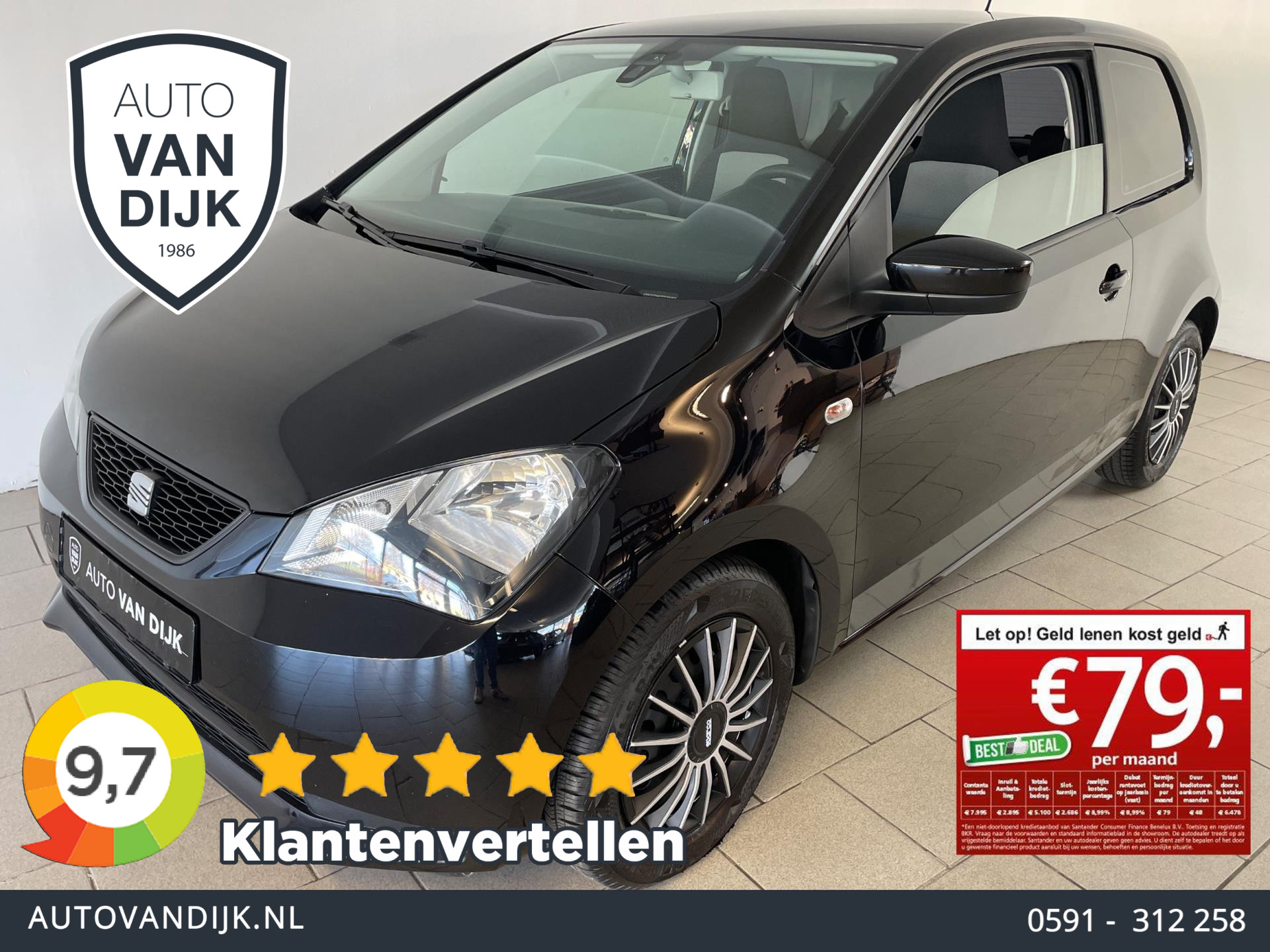 SEAT Mii 1.0 Style AIRCO ELEK RAMEN CENT STRIPING PRIVACY GLAS SPEC INTERIEUR NIEUWSTAAT