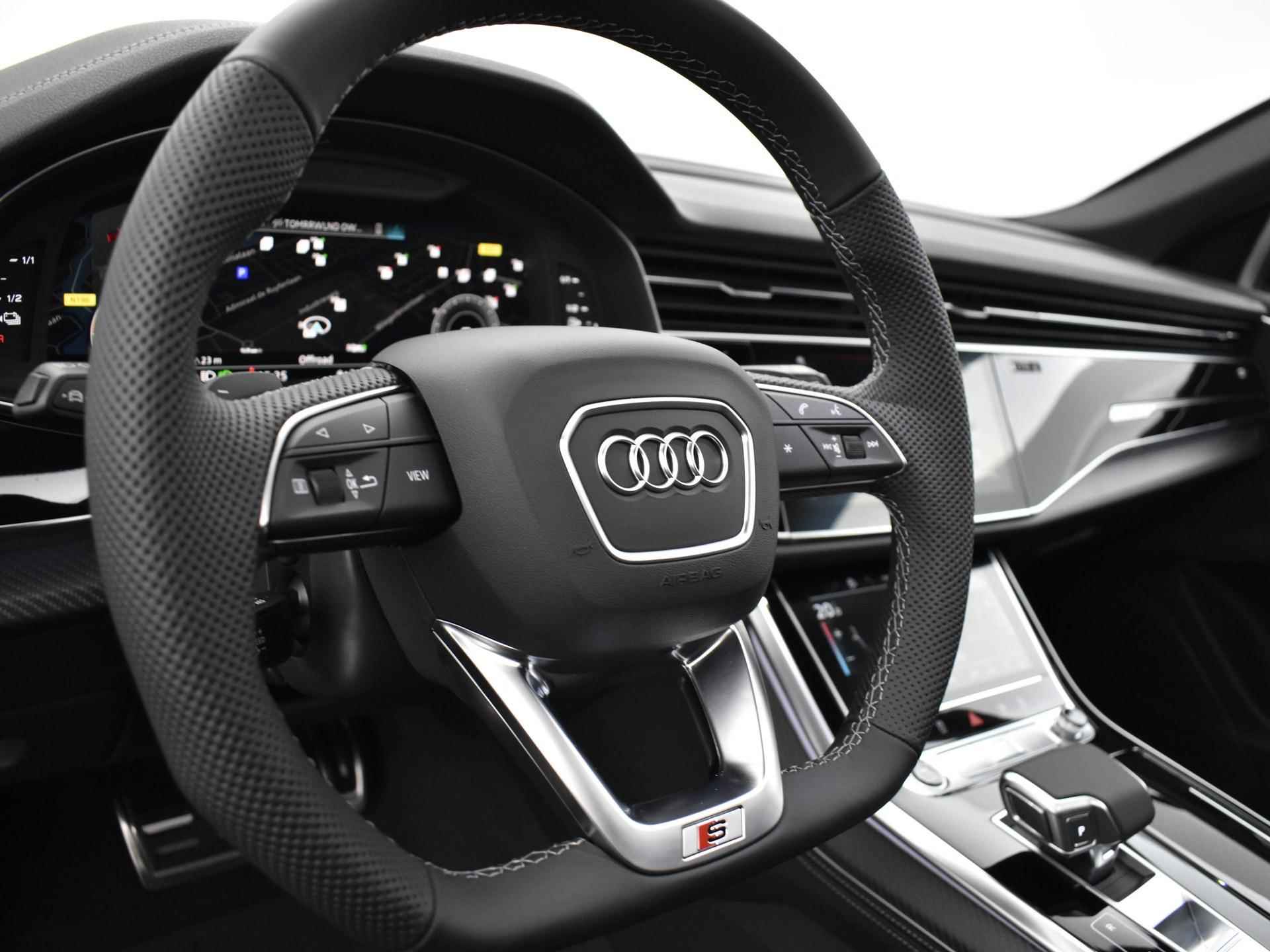 Audi Q8 55 TFSI e quattro Pro Line S 394 pk · HD Matrix + Audi Laserlicht · Glazen Panoramadak · Digitale OLED achterlichten · Interieur carbon · Comfortsleutel - 16/44