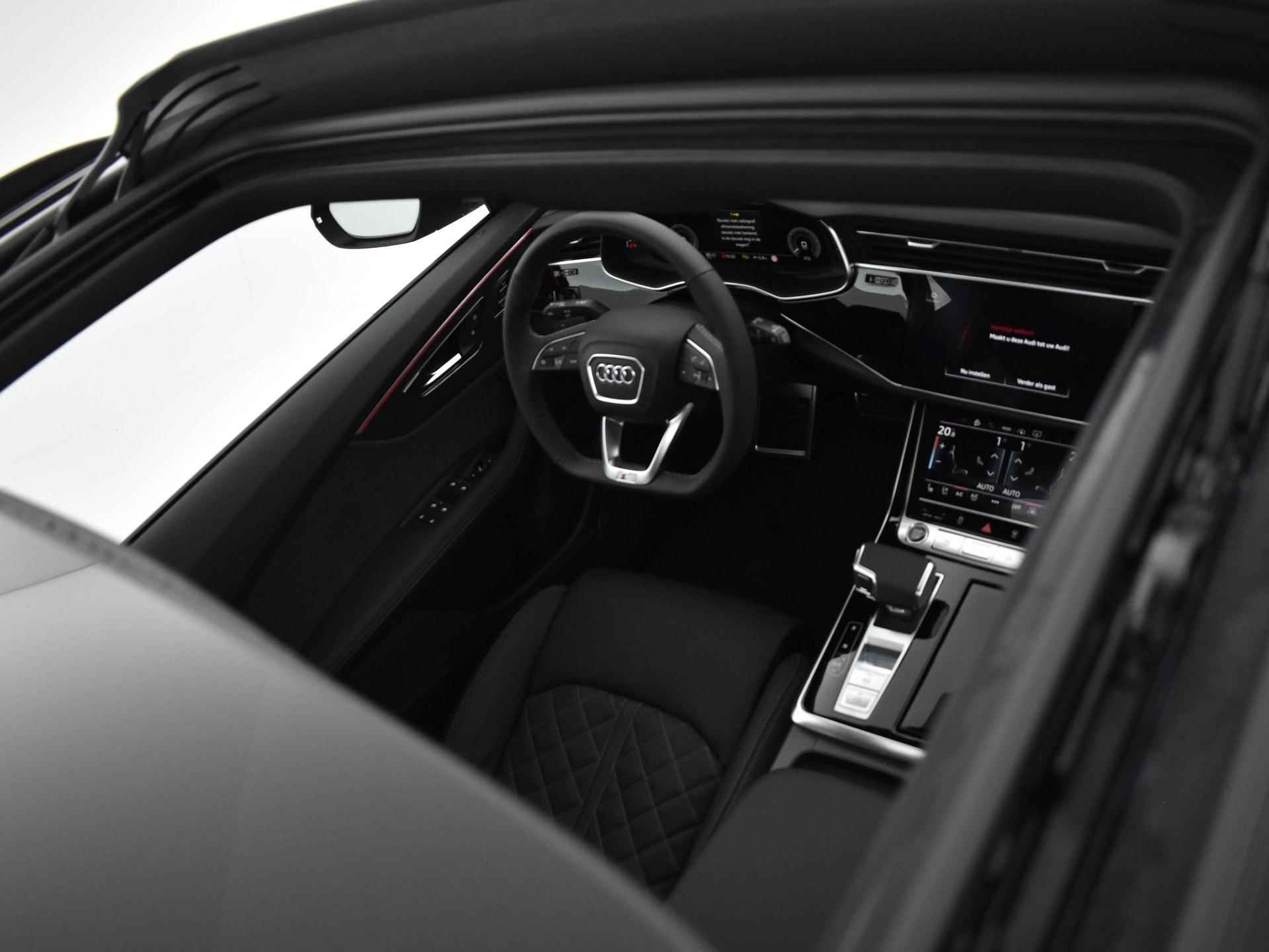 Audi Q8 55 TFSI e quattro Pro Line S 394 pk · HD Matrix + Audi Laserlicht · Glazen Panoramadak · Digitale OLED achterlichten · Interieur carbon · Comfortsleutel - 38/44