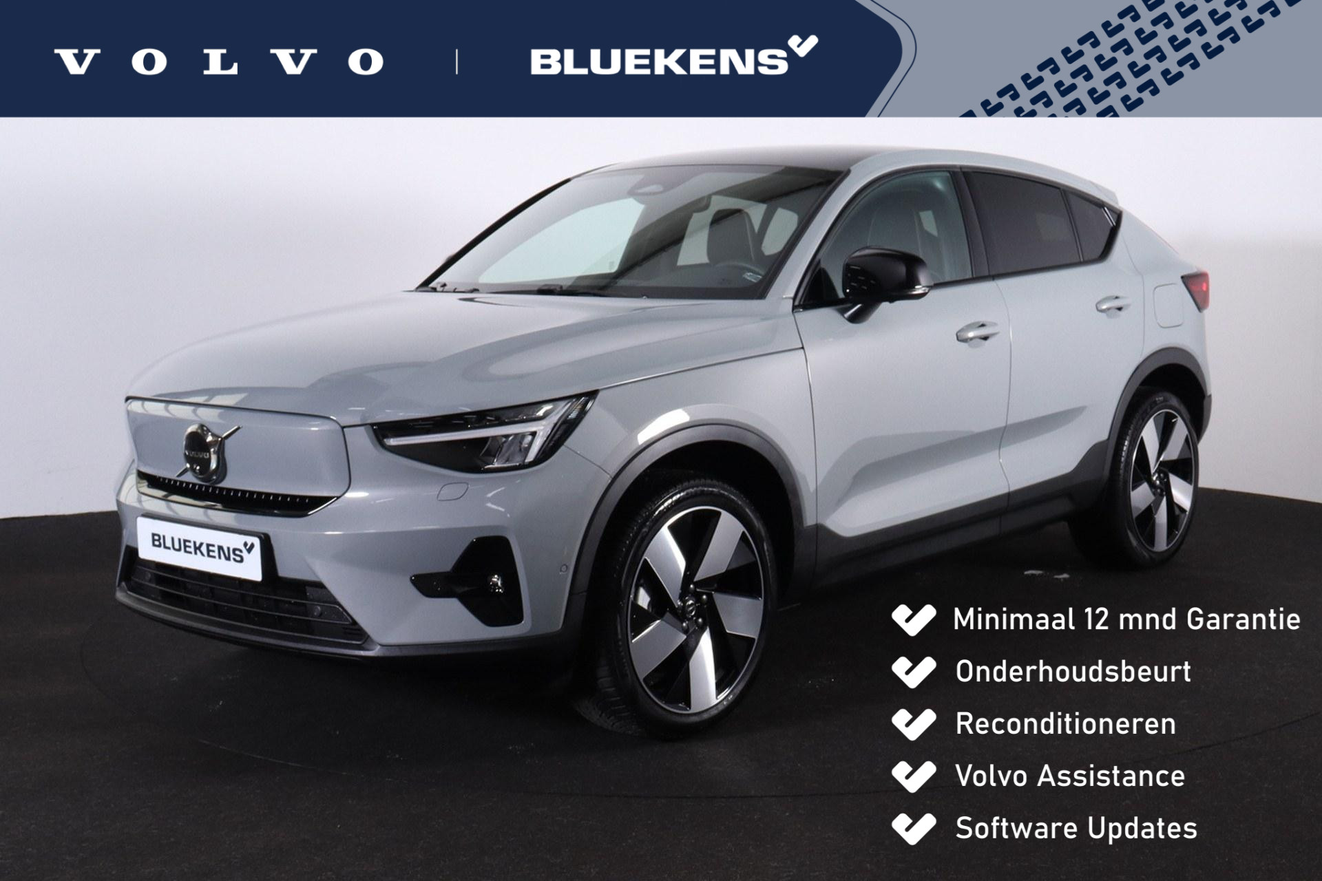 Volvo C40 Single Motor Extended Range Ultra 82 kWh - Panoramadak - IntelliSafe Assist & Surround - 360 graden camera - Verwarmde voorstoelen & stuur - Parkeersensoren voor & achter - Elektr. bedienb. voorstoelen met links geheugen - Draadloze tel. lader - Extra getint glas - 19' LMV