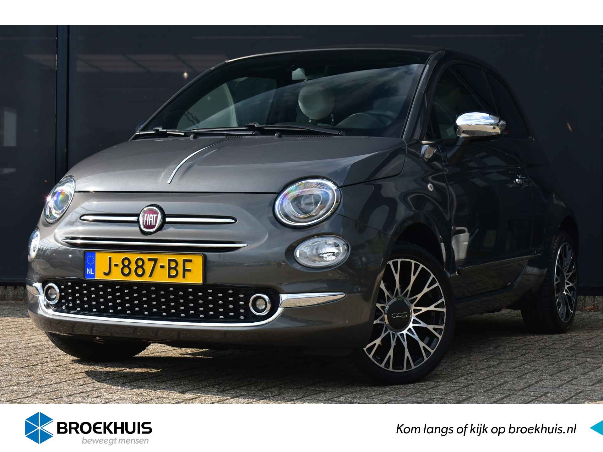 Fiat 500 Cabrio 1.0 Hybrid Star | Navigatie | Parkeersensoren | Climate Control | 16"LMV | Airco | Half-Leder | Chrome | !! - 1/32