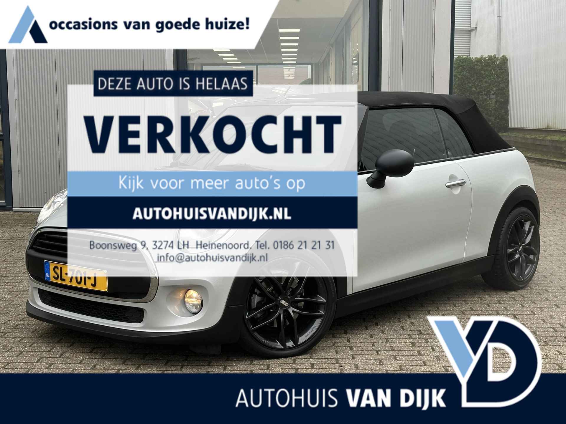 Mini Cabrio 1.5 One | Keyless/Stoelverw./Navi/Cruise Control/15-inch/LED/Harman-Kardon