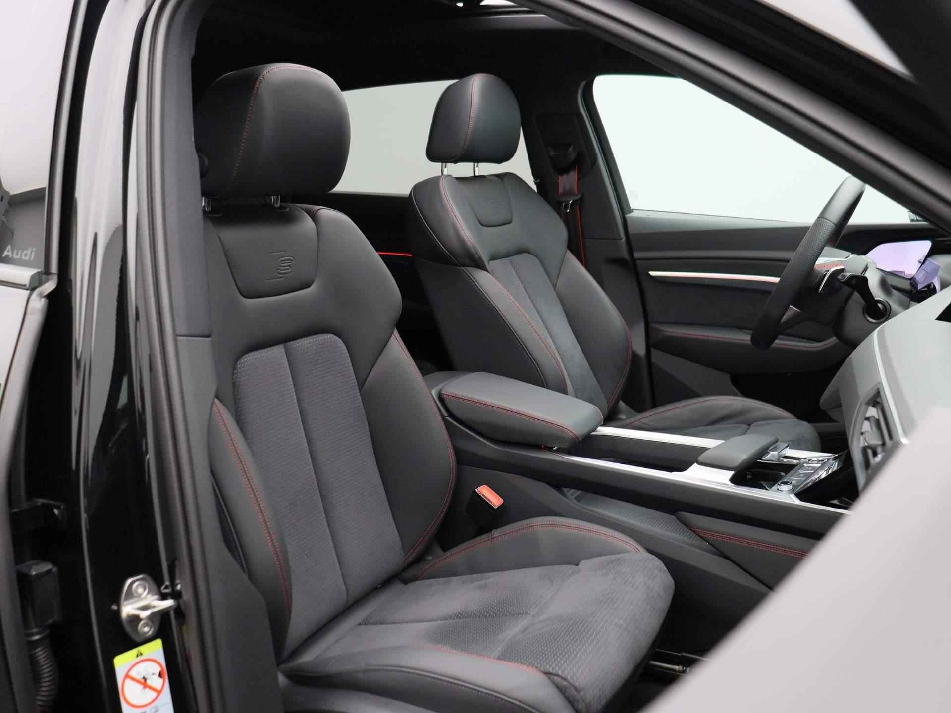 Audi Q8 e-tron 55 quattro S Edition 115 kWh 408 PK | S-line Interieur & Exterieur | Navigatie | 360 Camera | Panoramadak | Adaptive Cruise Control | Head-up Display | Stoelverwarming | Lichtmetalen velgen | Climate Control | Audi Virtual Mirrors | Fabrieksgarantie | - 49/56