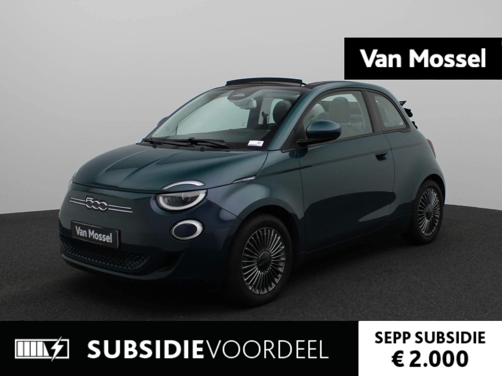 Fiat 500e C Icon 42 kWh Cabrio | Navi | Clima | Cruise | Stoel verwarming | Vouwdak | Sensoren achter