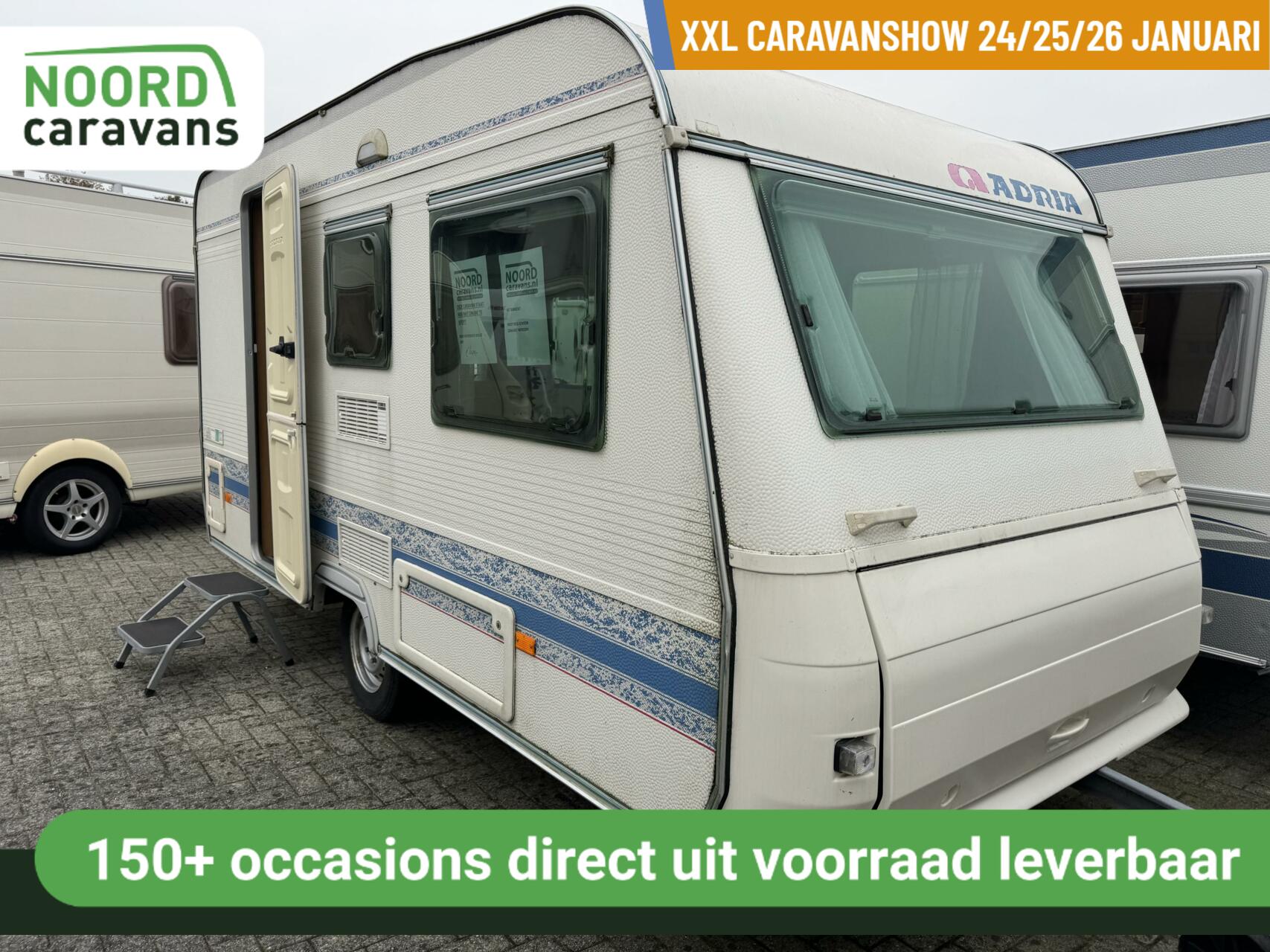 ADRIA UNICA 390 DS VOORTENT + DWARSBED + FIETSENDRAGER