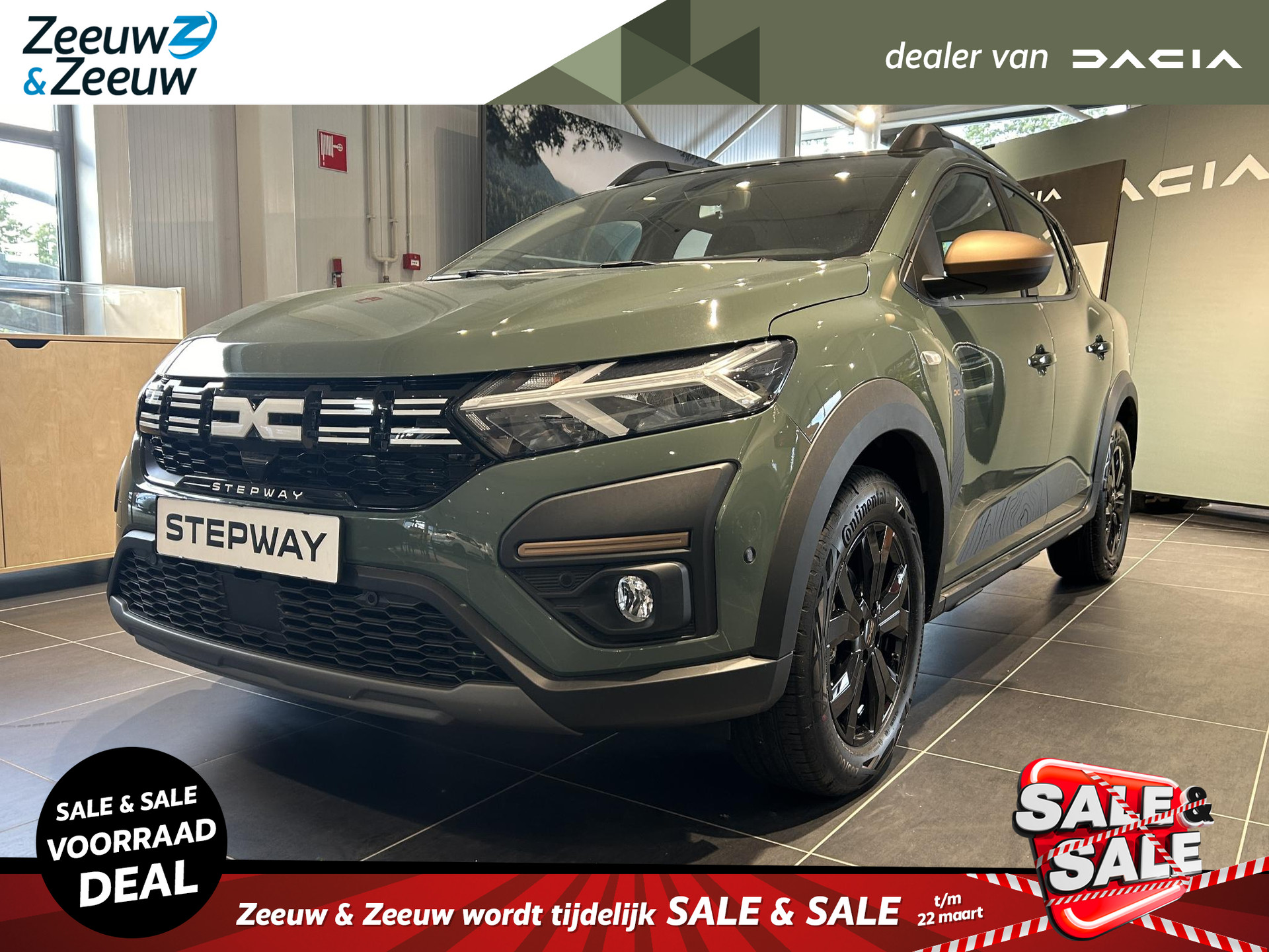 Dacia Sandero Stepway TCe 100 ECO-G Up&Go Dacia Sandero Stepway TCe 100 ECO-G  Up&Go | Profiteer nu van de Dacia 50/50 deal tegen slechts 0,99% actietarief | Nu uit voorraad leverbaar |