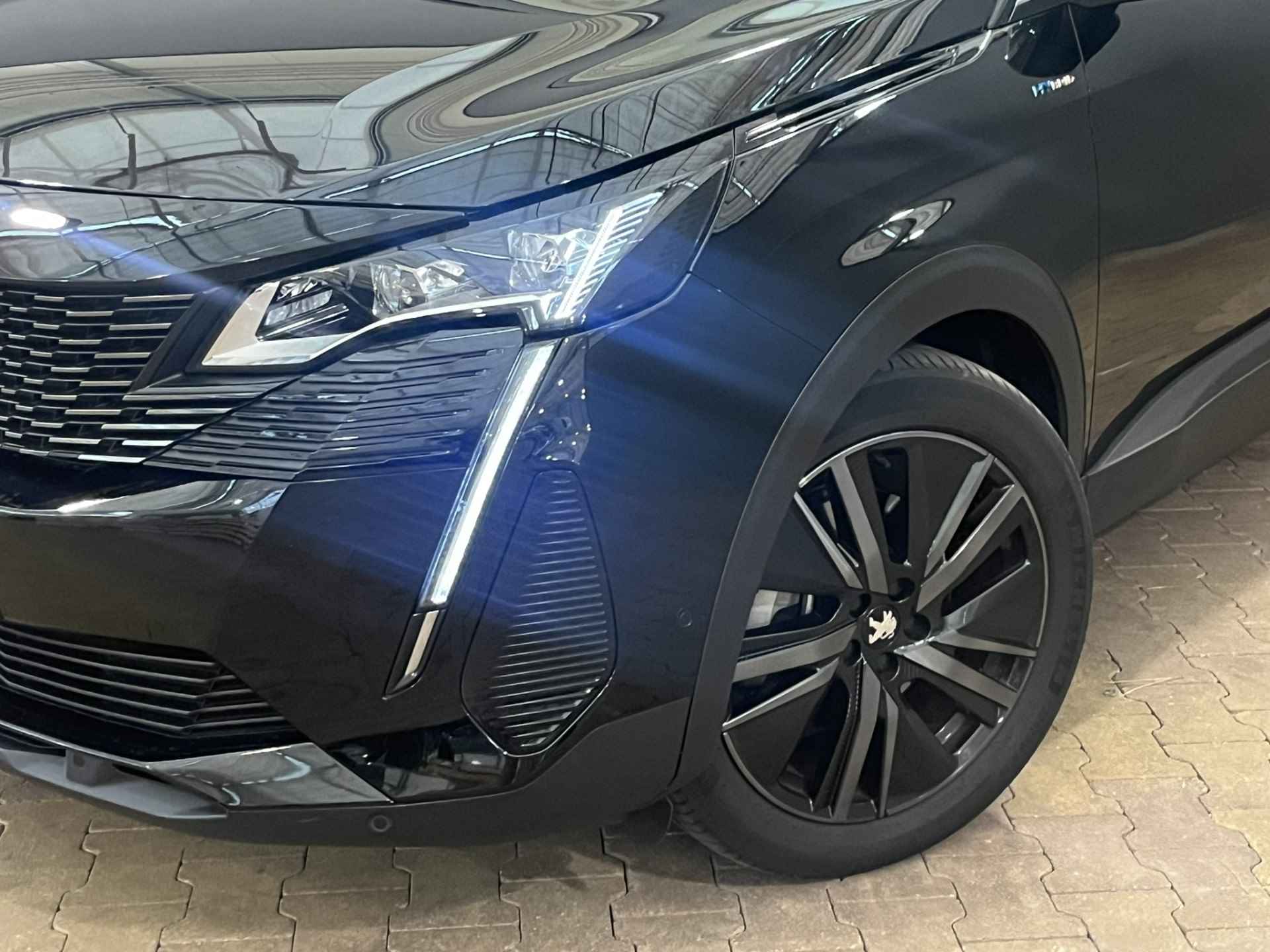 Peugeot 3008 1.6 HYbrid 225 GT | Black Pack | Panoramadak | Keyless | Elek.Stoel | Elek.Klep | Camera | Adaptieve cruise | Clima | Dode hoek  Geheugen! | Leder/Stof | 19'' Lichtmetaal | Getint glas | Carplay | 2023 | 18.337KM! - 53/56