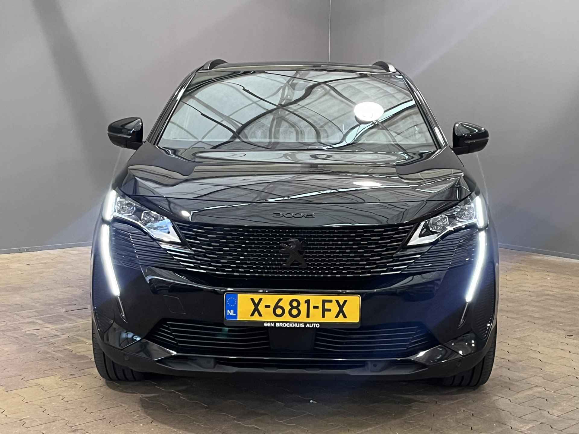 Peugeot 3008 1.6 HYbrid 225 GT | Black Pack | Panoramadak | Keyless | Elek.Stoel | Elek.Klep | Camera | Adaptieve cruise | Clima | Dode hoek  Geheugen! | Leder/Stof | 19'' Lichtmetaal | Getint glas | Carplay | 2023 | 18.337KM! - 55/56