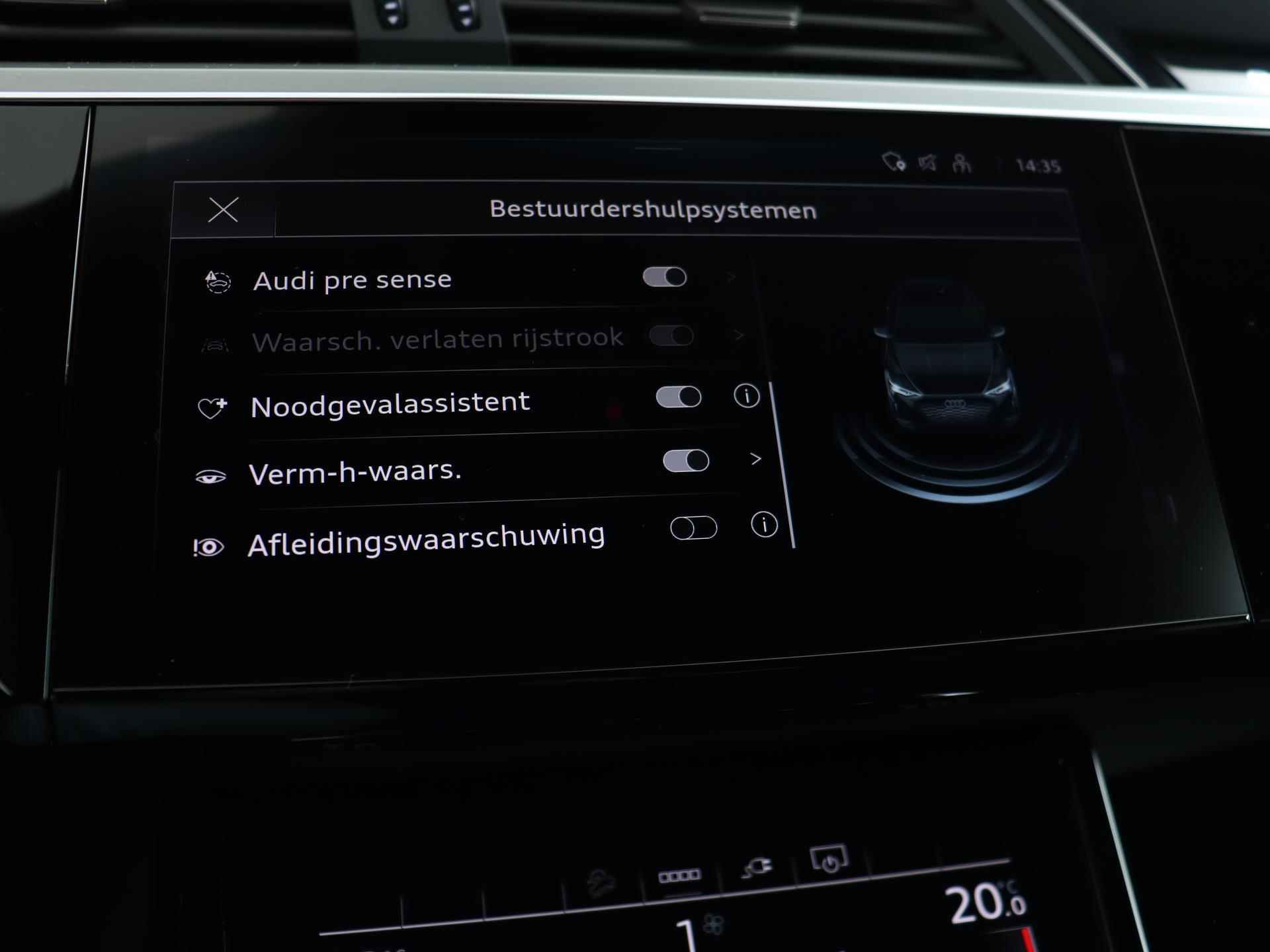Audi Q8 Sportback e-tron 55 quattro S Edition 115 kWh | Panoramadak | Camera | LED | Adaptive Cruise | Stoelverwarming | Navigatie | - 39/46