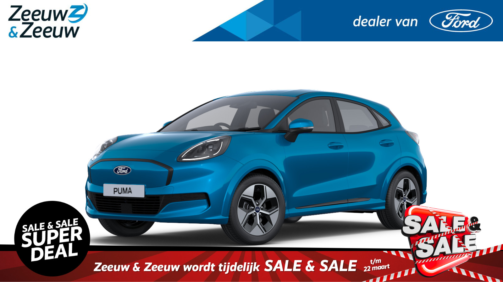 Ford Puma Gen-E 44 kWh  | Nieuw te bestellen bij Zeeuw & Zeeuw Ford Alphen | Prijs inclusief 2000 euro Ford Voordeel | Financiering via Ford Options mogelijk | Automaat