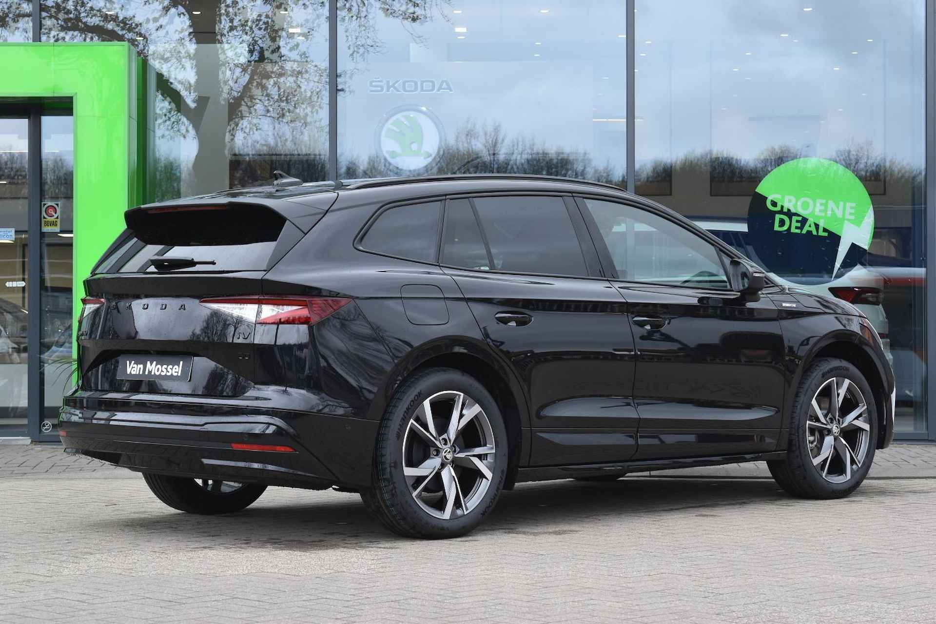 Skoda Enyaq iV 60 Sportline 58 kWh 180 PK | Automaat | Matrix LED Koplampen | Navigatie | Achteruitrijcamera | Climate Control | Adaptive Cruise Control | Climate + Assistentie + Comfort Plus pakket | Parkeersensoren | Elektrische achterklep | Privacy Glass | Stoelverwarming | Lichtmetalen velgen | DIRECT LEVERBAAR! | - 4/23