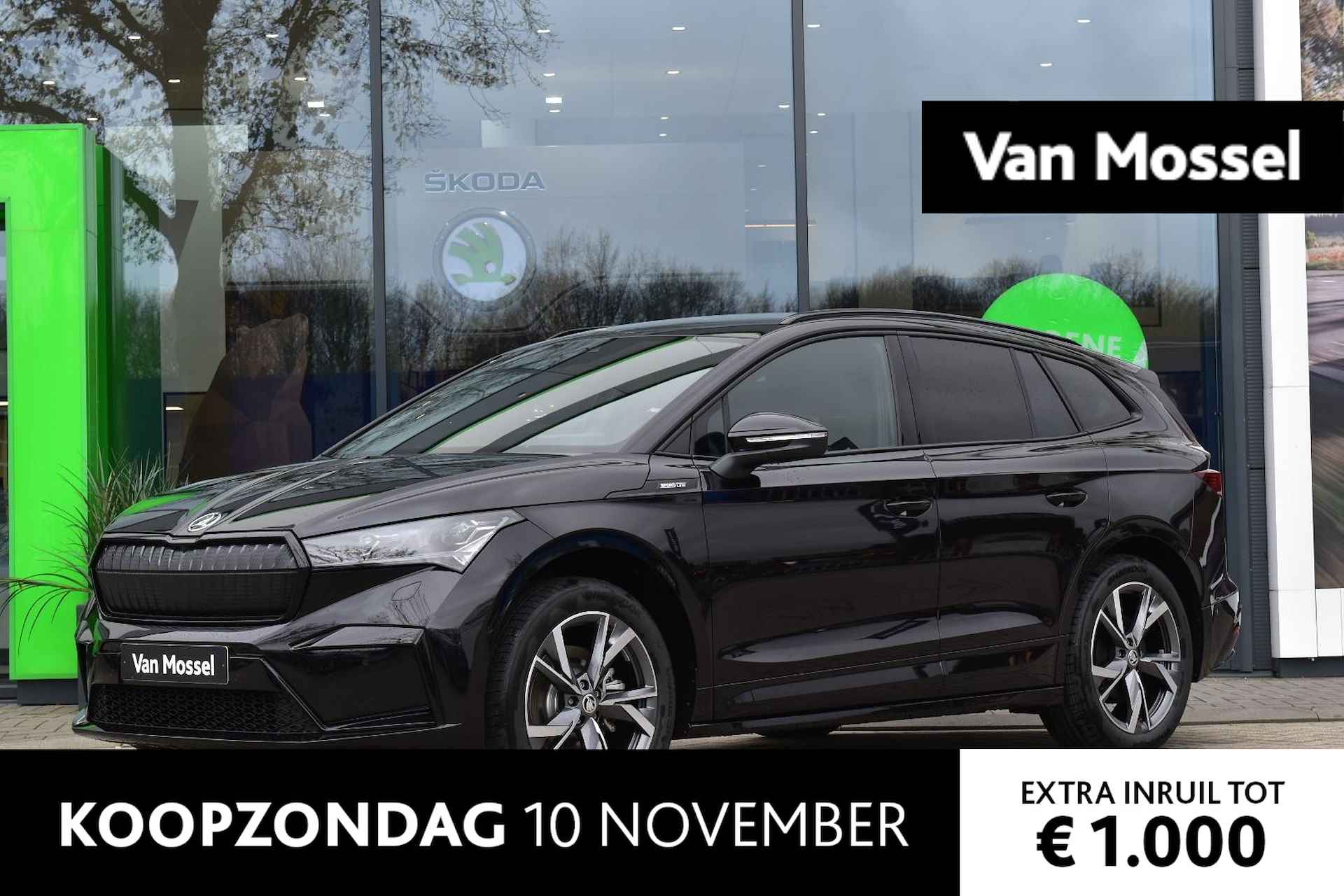 Skoda Enyaq iV 60 Sportline 58 kWh 180 PK | Automaat | Matrix LED Koplampen | Navigatie | Achteruitrijcamera | Climate Control | Adaptive Cruise Control | Climate + Assistentie + Comfort Plus pakket | Parkeersensoren | Elektrische achterklep | Privacy Glass | Stoelverwarming | Lichtmetalen velgen | DIRECT LEVERBAAR! | - 1/23