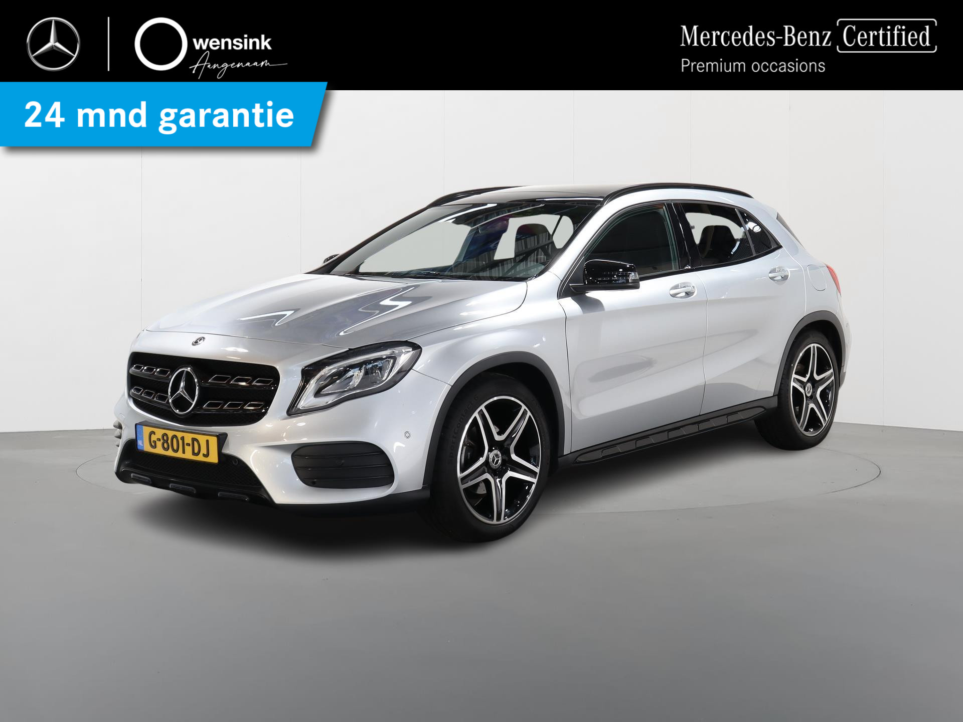 Mercedes-Benz GLA-klasse 180 Business Solution AMG Night | Panoramadak | achteruitrijcamera | 19'' velgen | Stoelverwarming | Led-koplampen | Navigatie