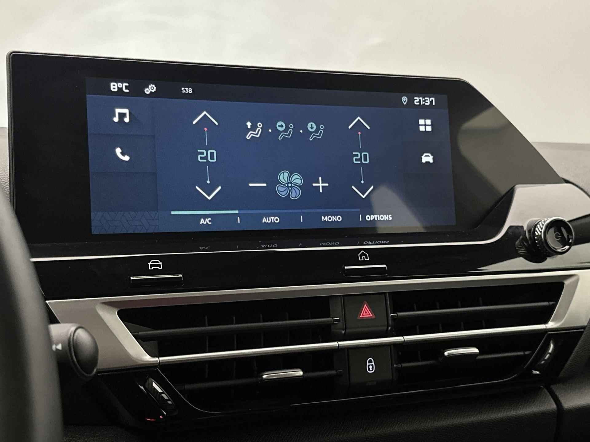 Citroen Ë-C4 EV Feel 50 kWh 136 pk | Navigatie via Apple Carplay/Android Auto | Parkeersensoren Achter | Full-LED Koplampen | Adaptief Demping Systeem | Volledig Digitaal Instrumentenpaneel | Climate Control | Cruise Control | 18" Lichtmetalen Velgen | - 21/34