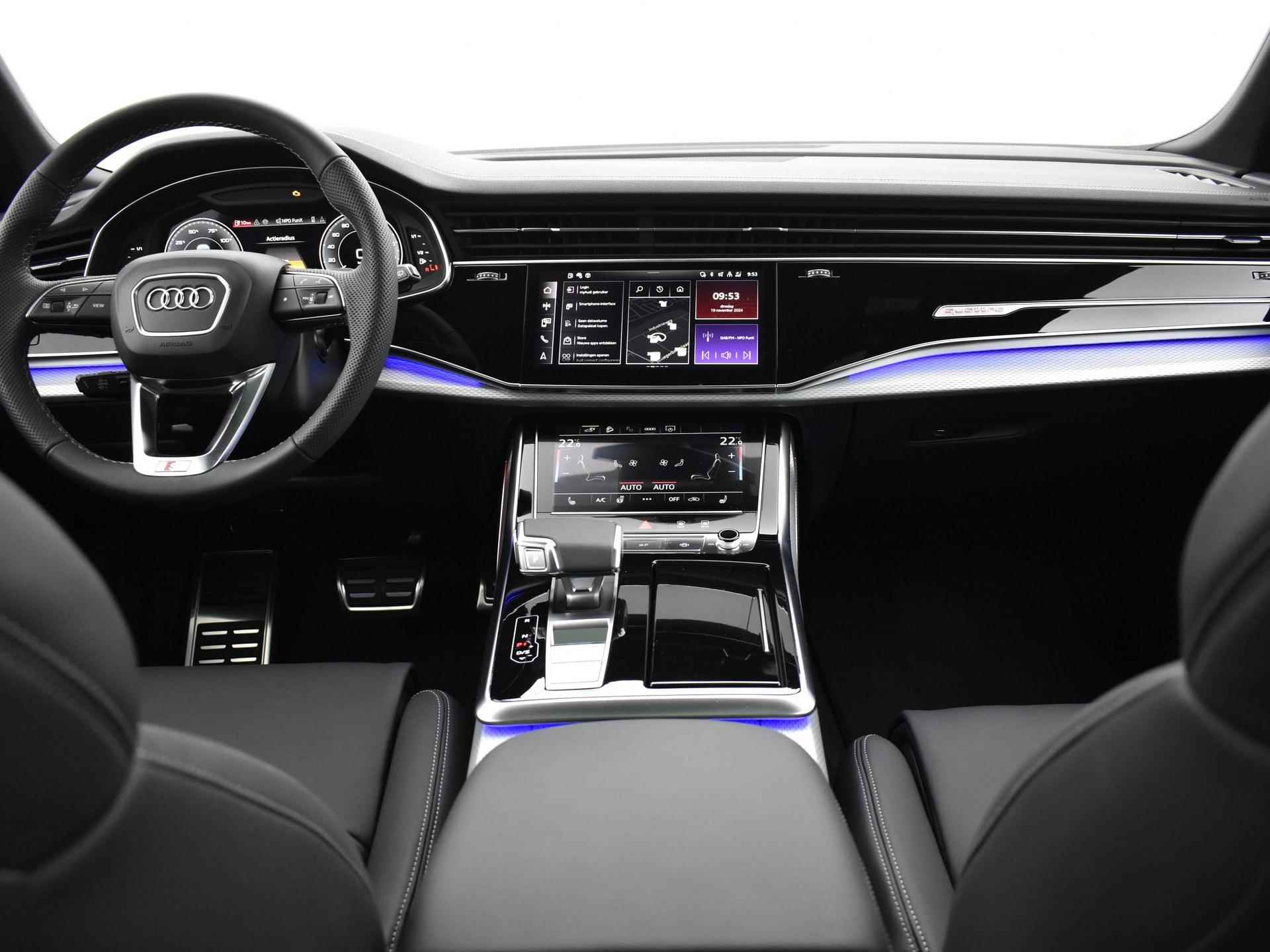 Audi Q8 Pro Line S Competition 60TFSI e 490 pk · Elektrisch glazen panorama-dak · Lichtmetalen velgen 22" · Comfortsleutel · Assistentiepakket tour & parking - 21/61