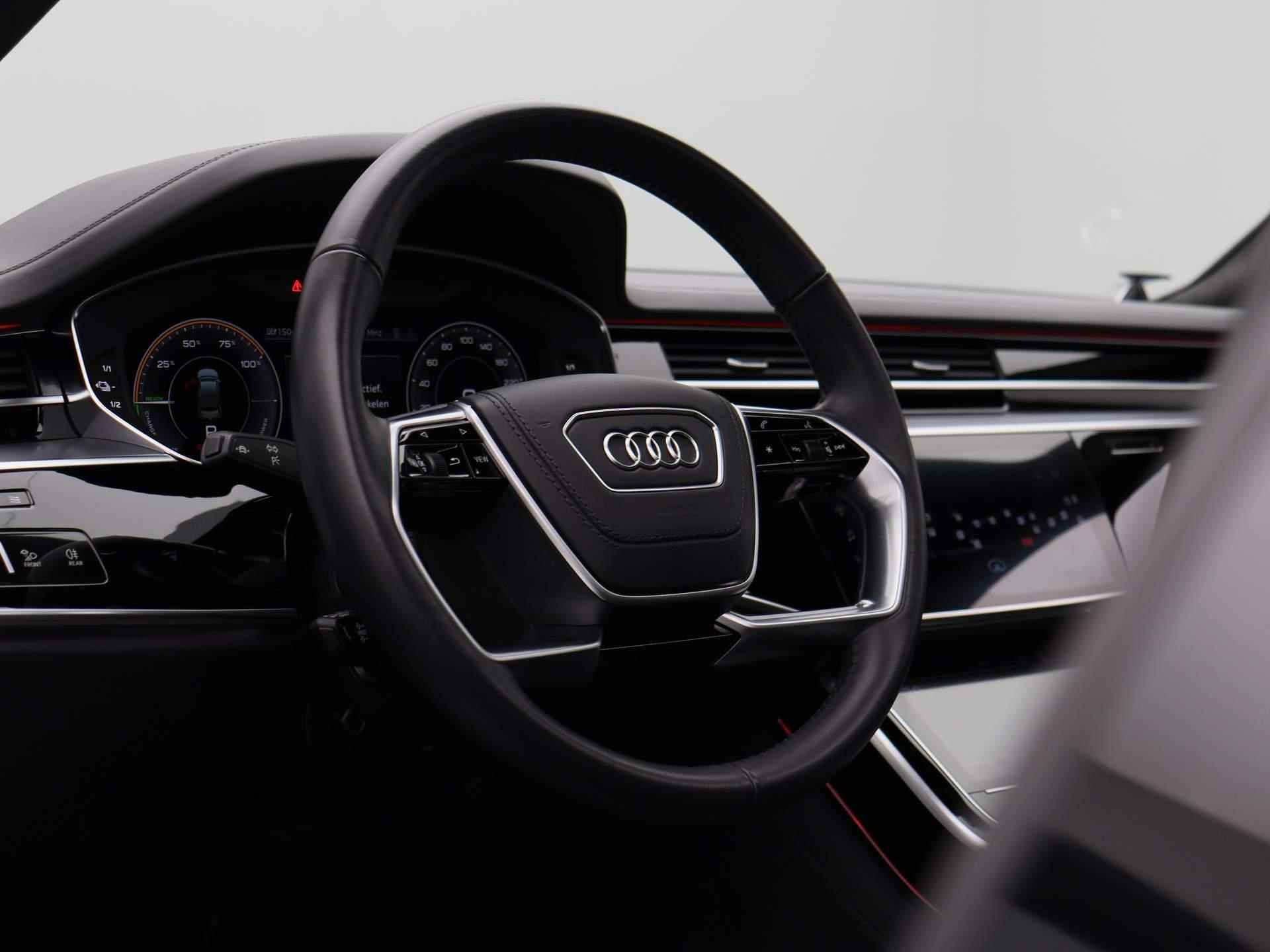 Audi A8 60 TFSI e quattro Lang Pro Line 449 PK | Automaat | Panoramadak | Vierwielbesturing | Climate Control | Privacy glass | 360 Camera | Stoelverwarming | Adaptive Cruise control | Parkeersensoren | Laser LED Matrix | B&O sound system | Stoelventilatie & Massage | - 48/77