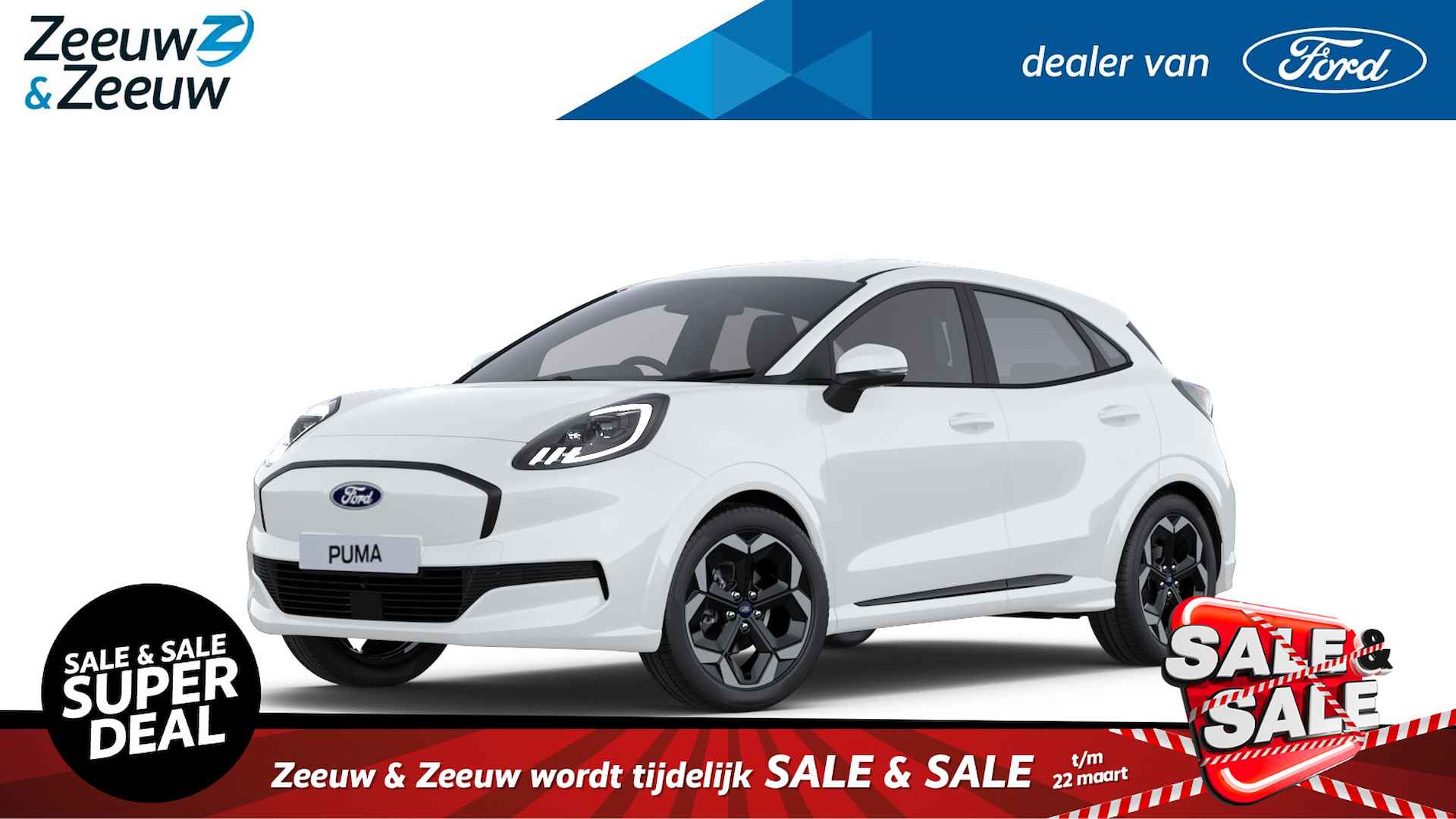 Ford Puma Gen-E Premium 44 kWh  | Nieuw te bestellen bij Zeeuw & Zeeuw Ford Alphen | Prijs inclusief 2000 euro Ford Voordeel | Financiering via Ford Options mogelijk | Automaat