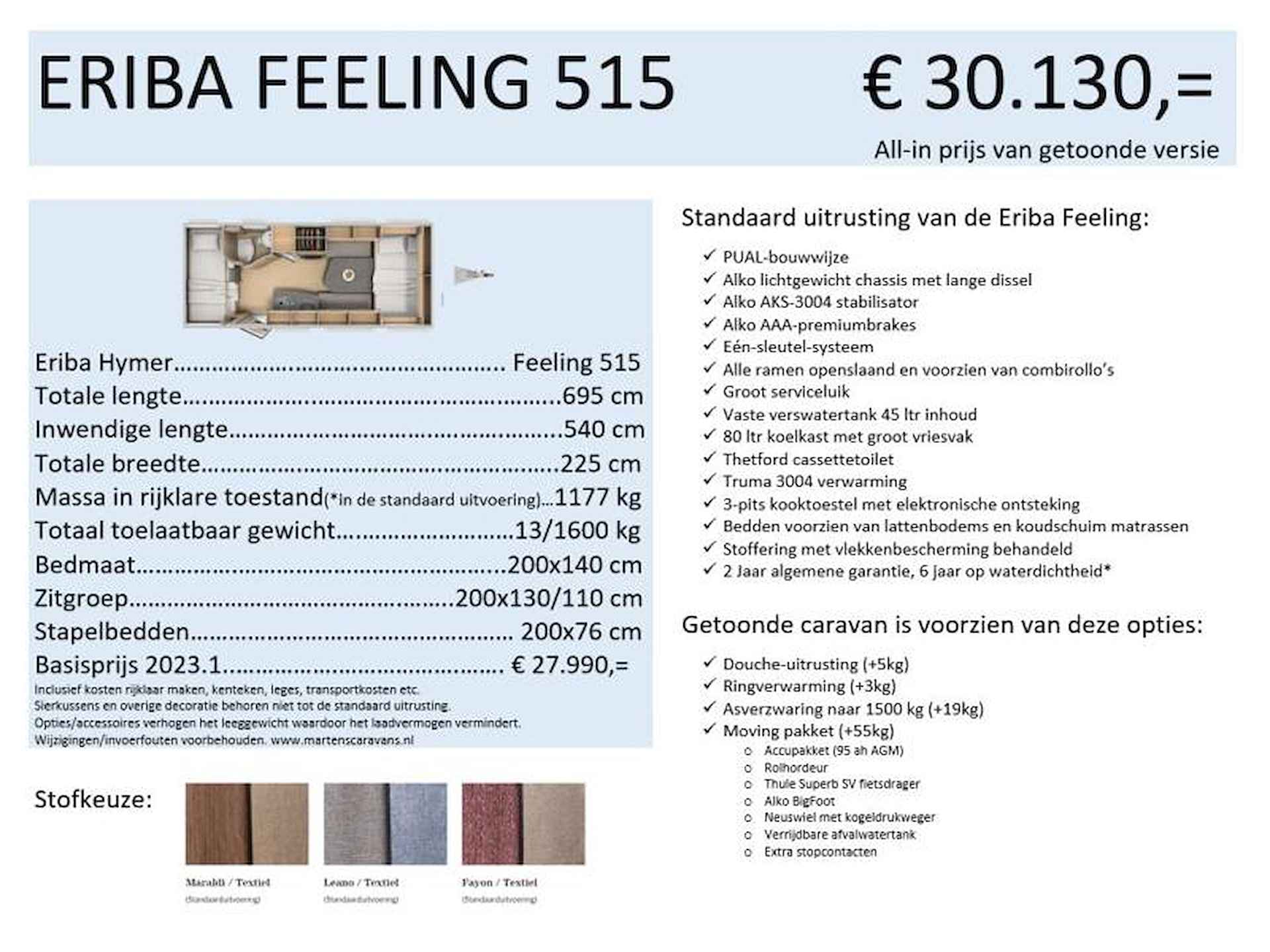 Eriba Feeling 515 - stapelbedden! - 22/23