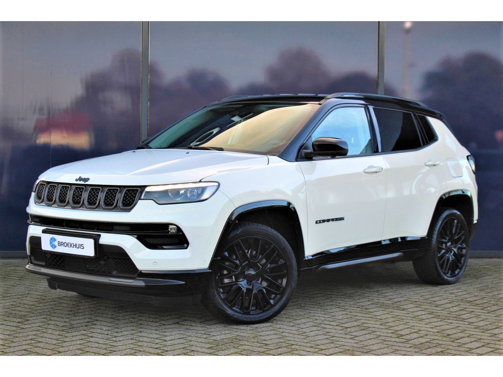 Jeep Compass 4xe 240 Plug-in Hybrid S-Edition | Adap. C. | 360 CAM | Leder | Navi | Elec. Klep | Keyless | Carplay | Dodehoek | Draadloos telefoonlader