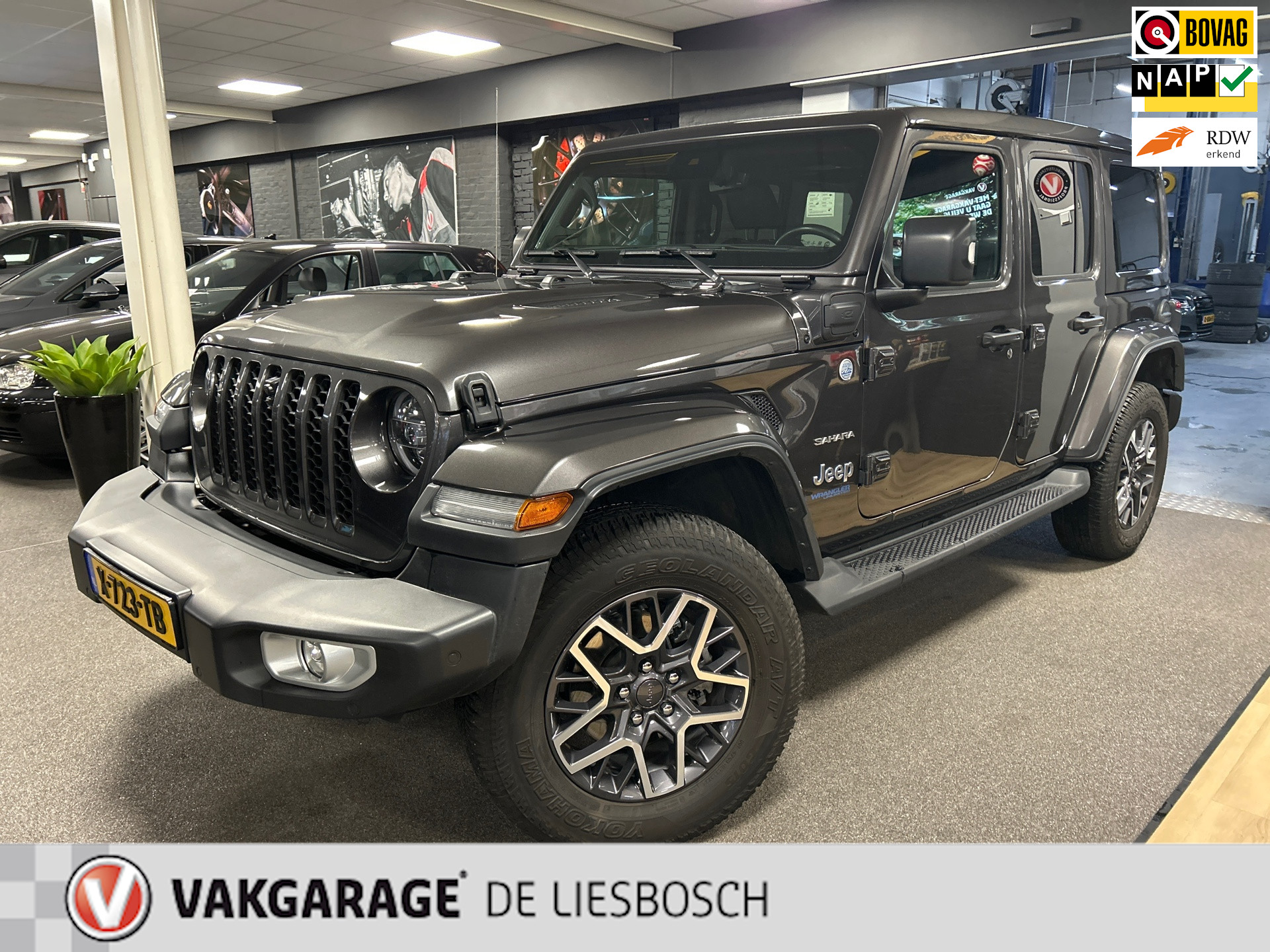 Jeep Wrangler Unlimited 4xe 380 Sahara,cabrio dak,leer,navi,camera,PHEV,alpine audio