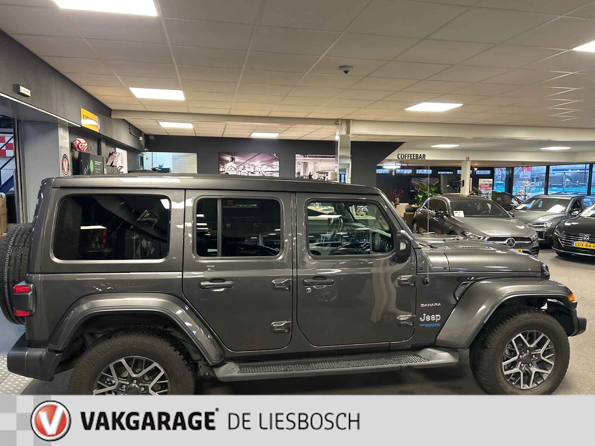 Jeep Wrangler Unlimited 4xe 380 Sahara,cabrio dak,leer,navi,camera,PHEV,alpine audio - 5/22