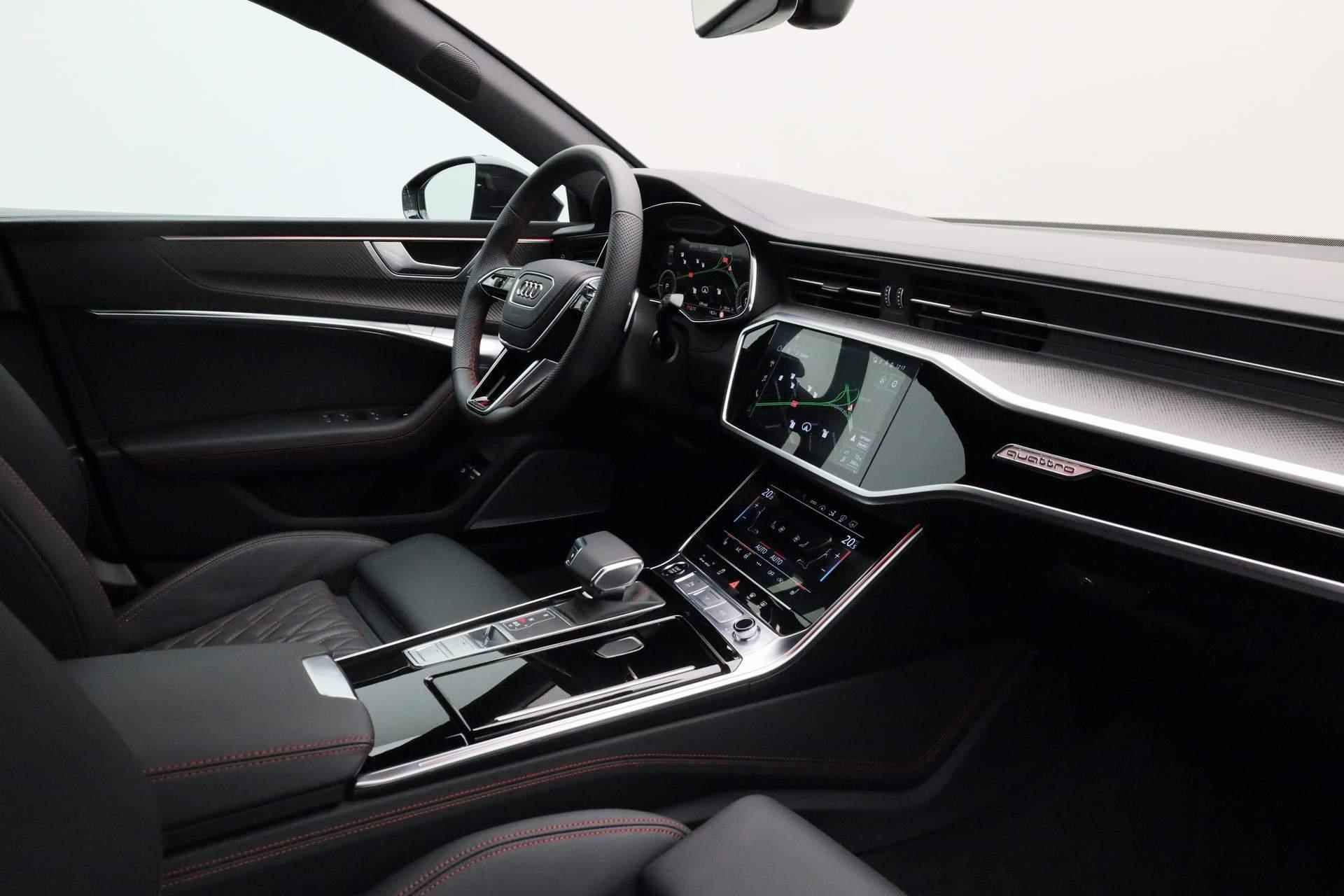 Audi A7 Sportback 55 TFSIe Quattro Competition | Pano | Trekhaak | B&O Advanced | Audi excl. int. | Carbon inleg | Laser LED | HUD | Keyless | 20 inch | Zwart optiek | ACC - 53/59