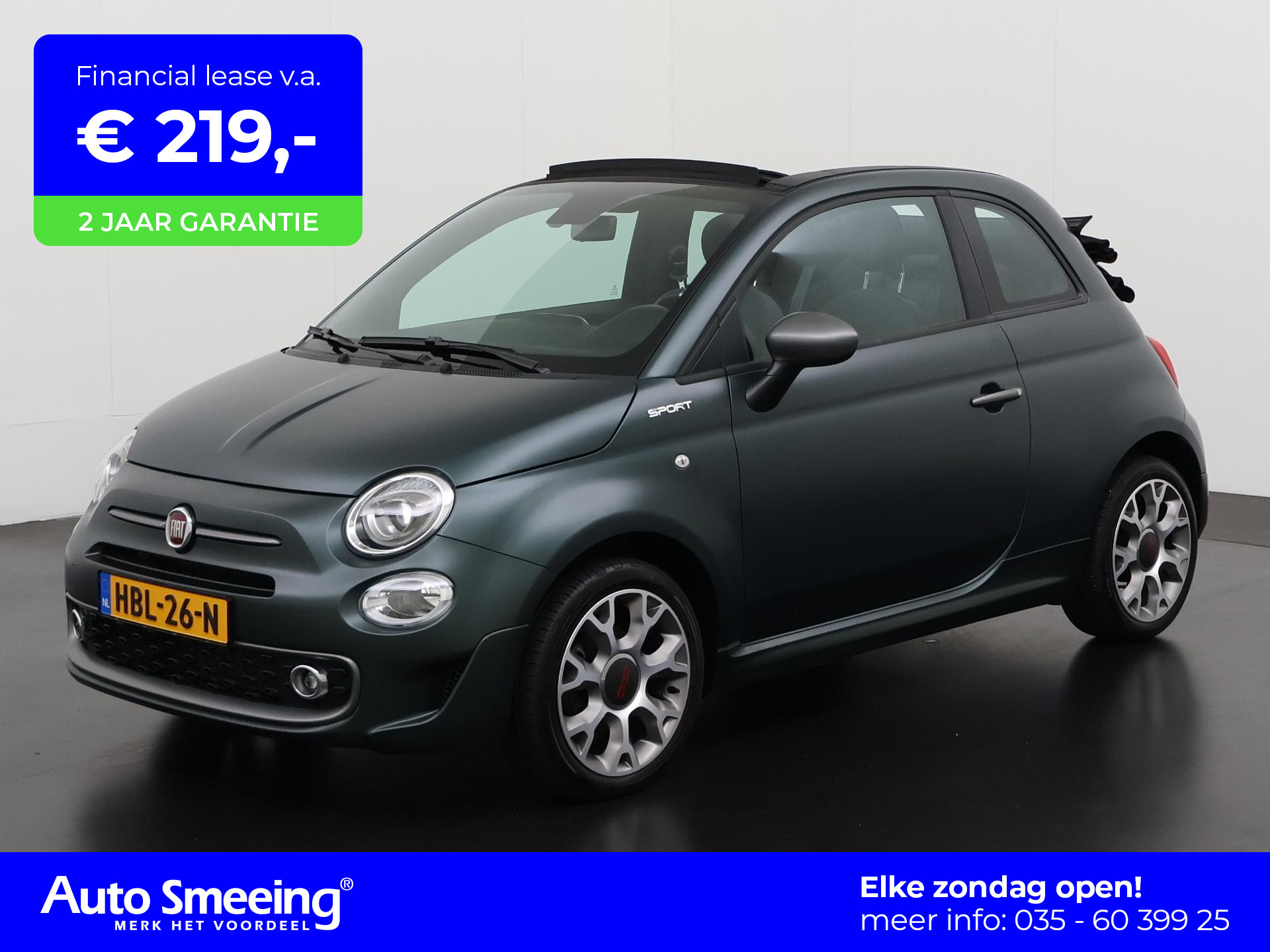 Fiat 500 C 1.0 Hybrid Sport | Apple/Android Carplay | Parkeersensor | Zondag Open!