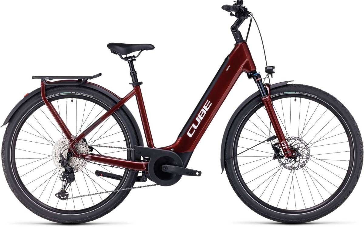 CUBE TOURING HYBRID EXC 625Wh Lage instap Red/White EEM 54cm EEM 2024
