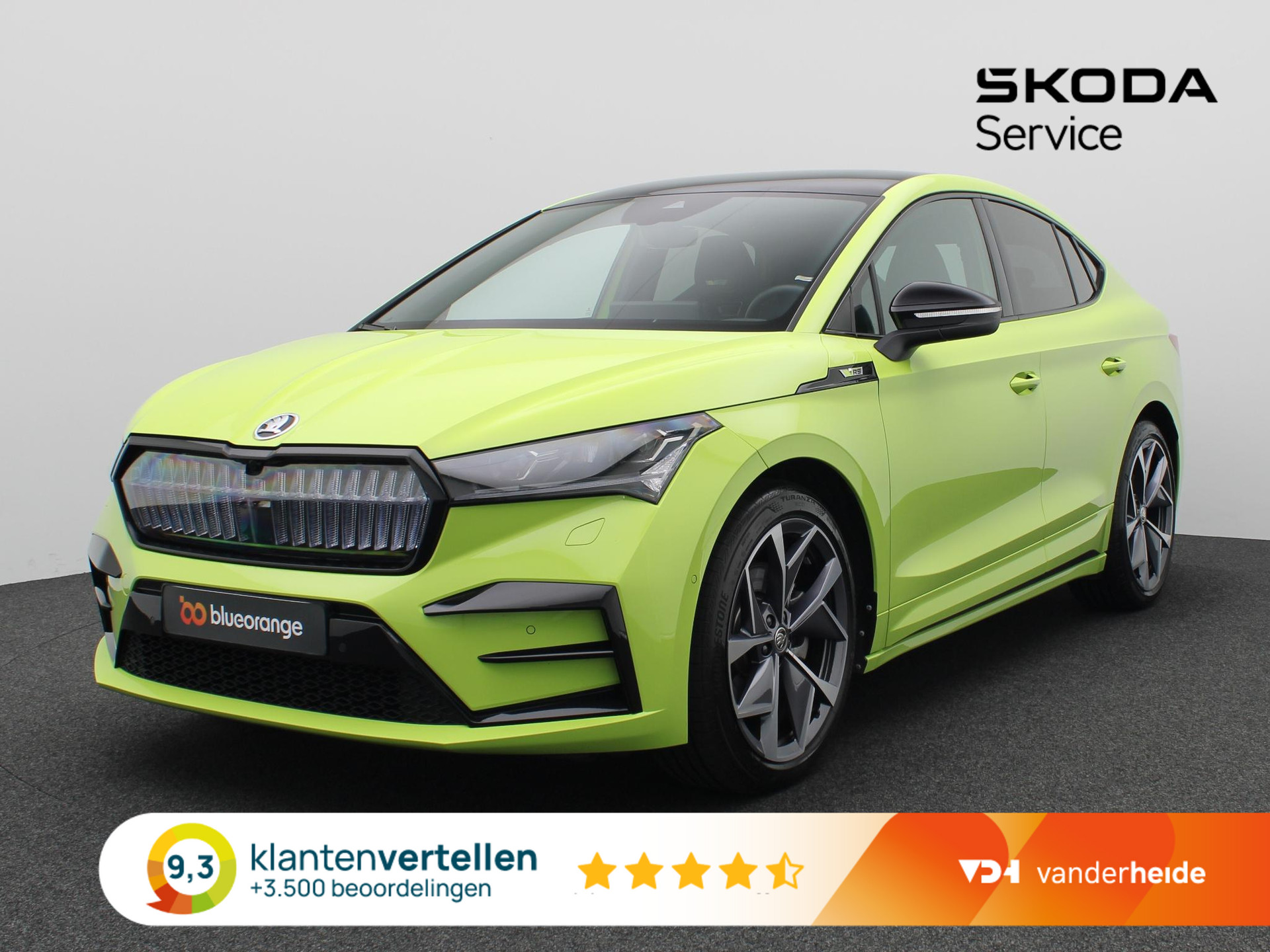 Skoda Enyaq Coupé iV 80 RS 300PK Warmtepomp, panoramadak, stoelverwarming, keyless, virtual pedal, achteruitrijcamera, elek. stoelen, 21'' lichtmetaal