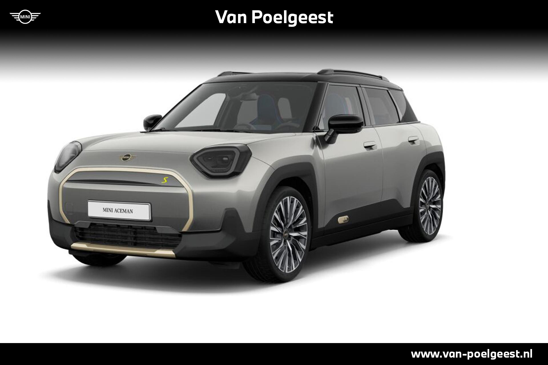 MINI Aceman SE Favoured 54.2 kWh | Pakket M | Dak en spiegelkappen in Jetblack